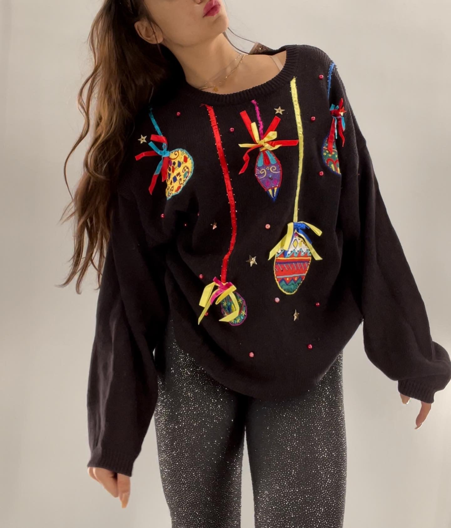 Urban Outfitters Ornament Embellished Sweater (Large)
