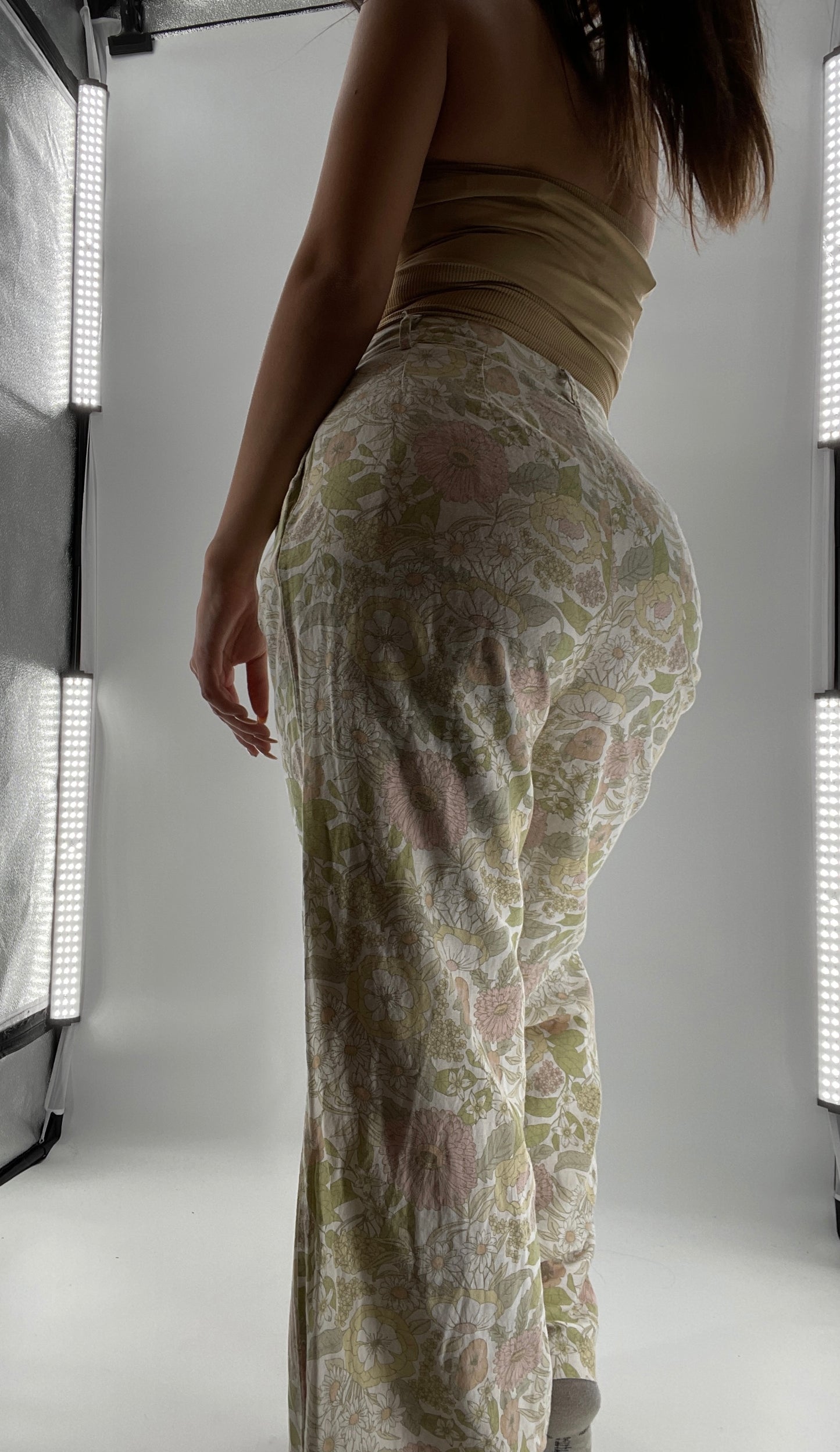 Charlie Holiday Muted Pastels Floral Wide Leg Trouser (6)