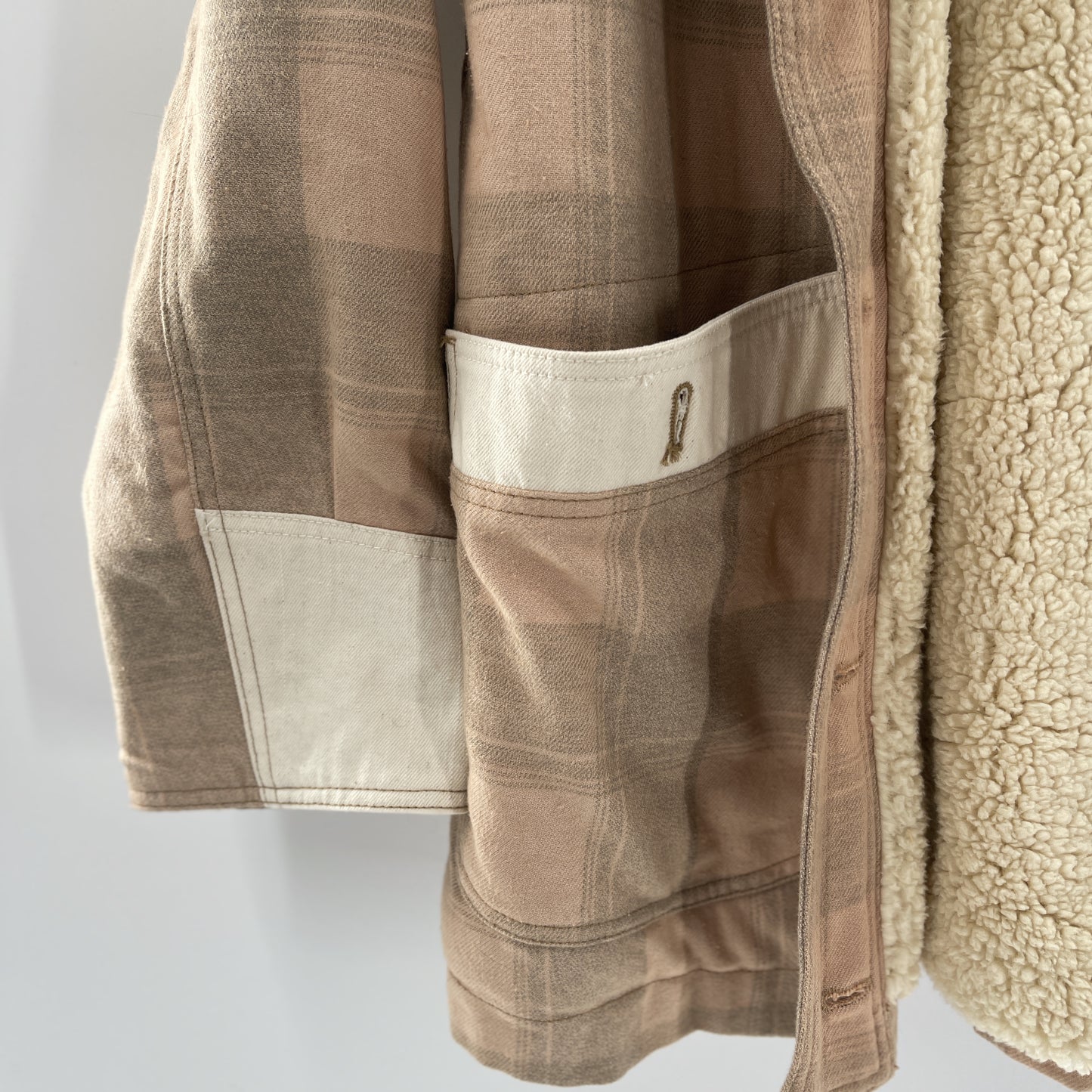 Free People Plaid Sherpa Jacket (M)
