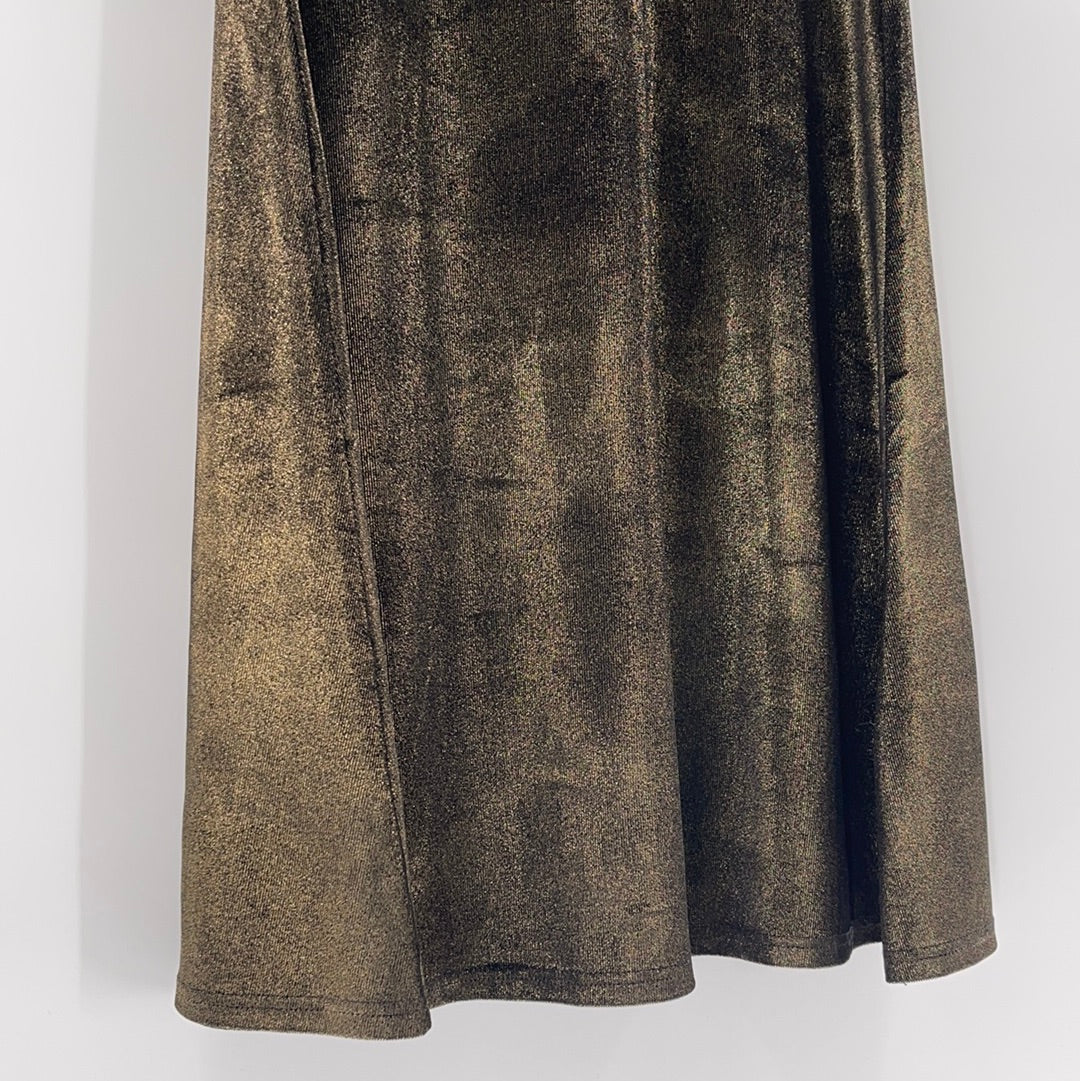 Urban Outfitters - Silence Noise Metallic Gold Velvet Sparkly Dress (Size 2)