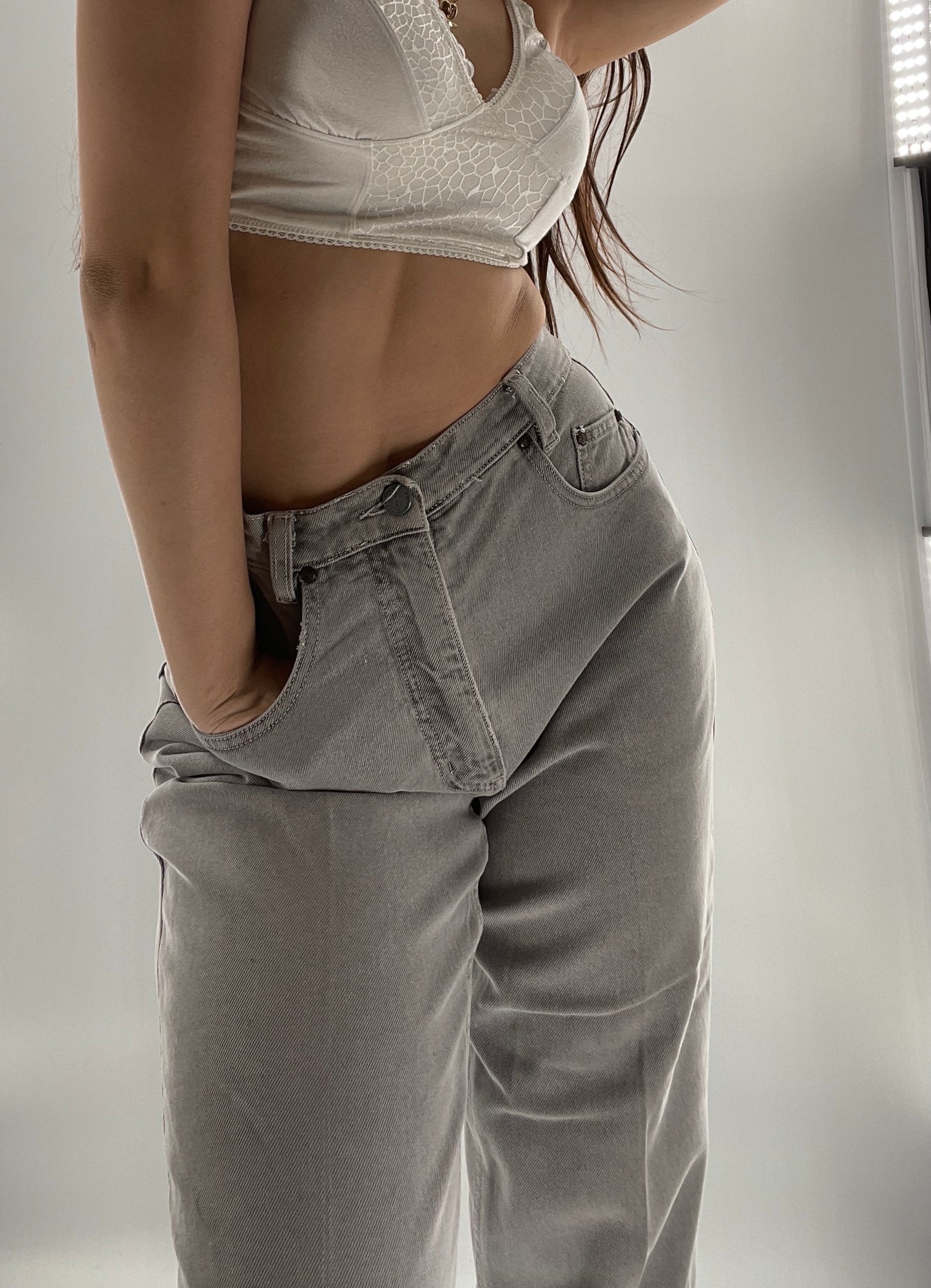 Vintage Democracy High Waisted Grey Jeans (6)