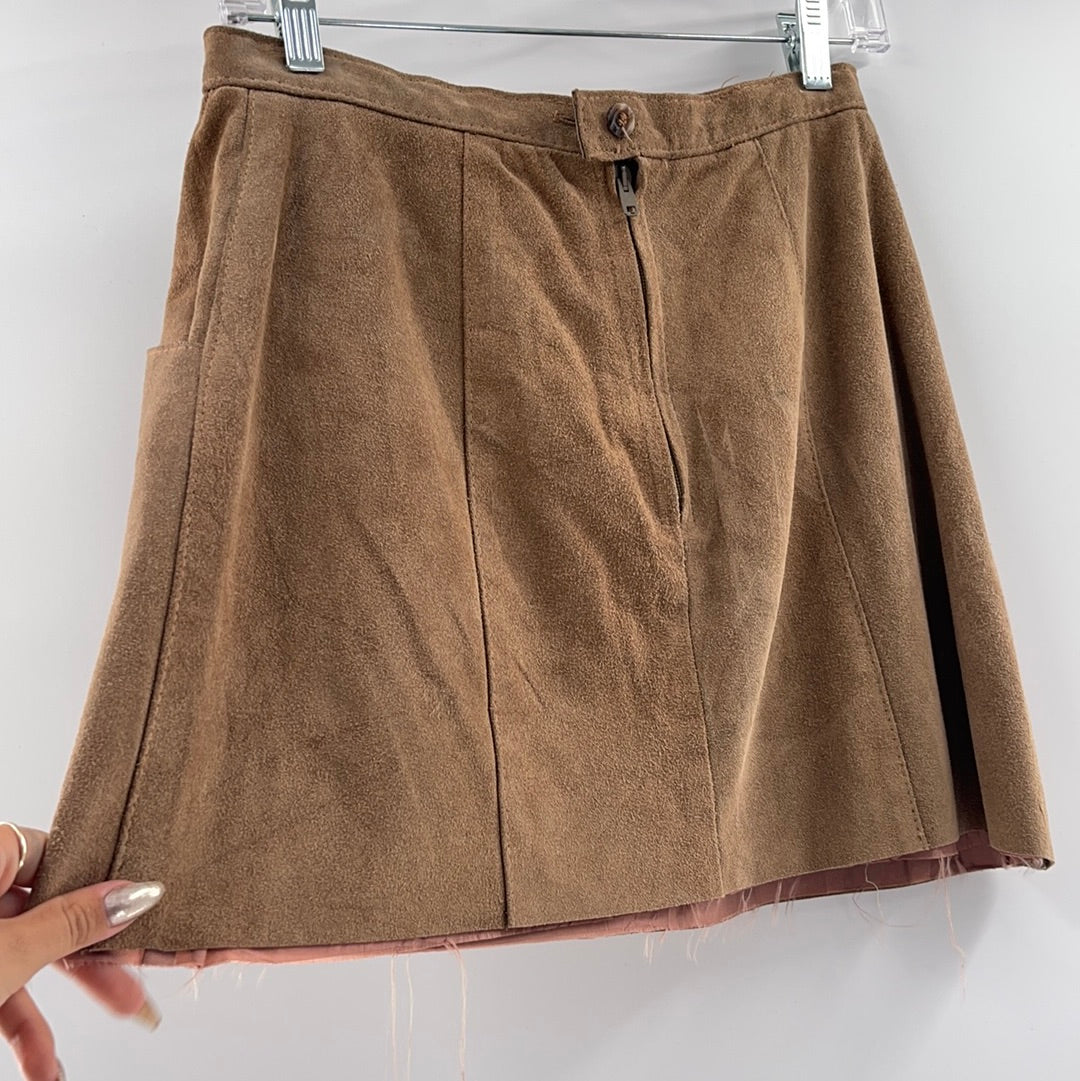 Urban Outfitters Brown Suede Mini Skirt (S)