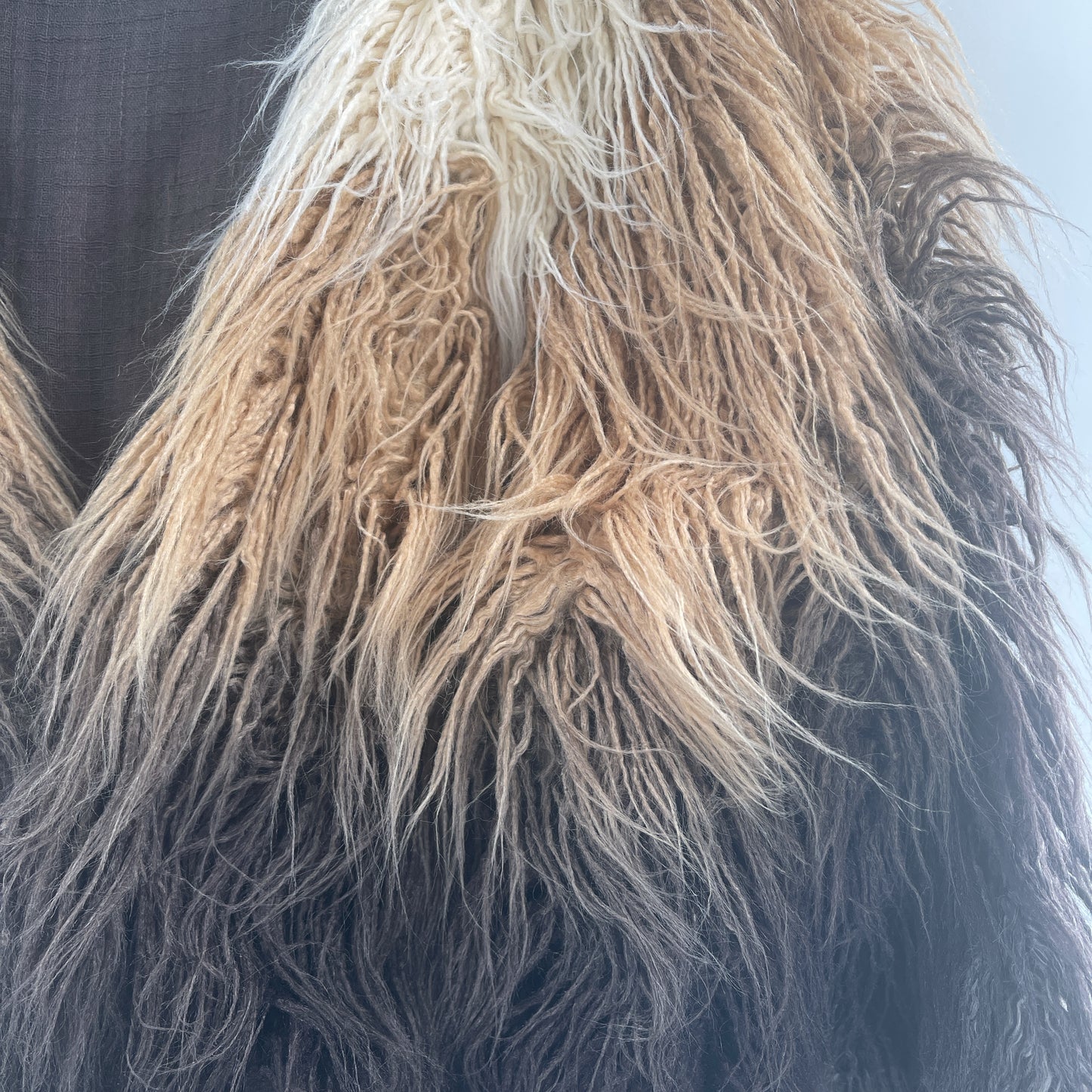 Free People One Terra Faux Fur Shaggy Ombre Coat Brow (Size M)