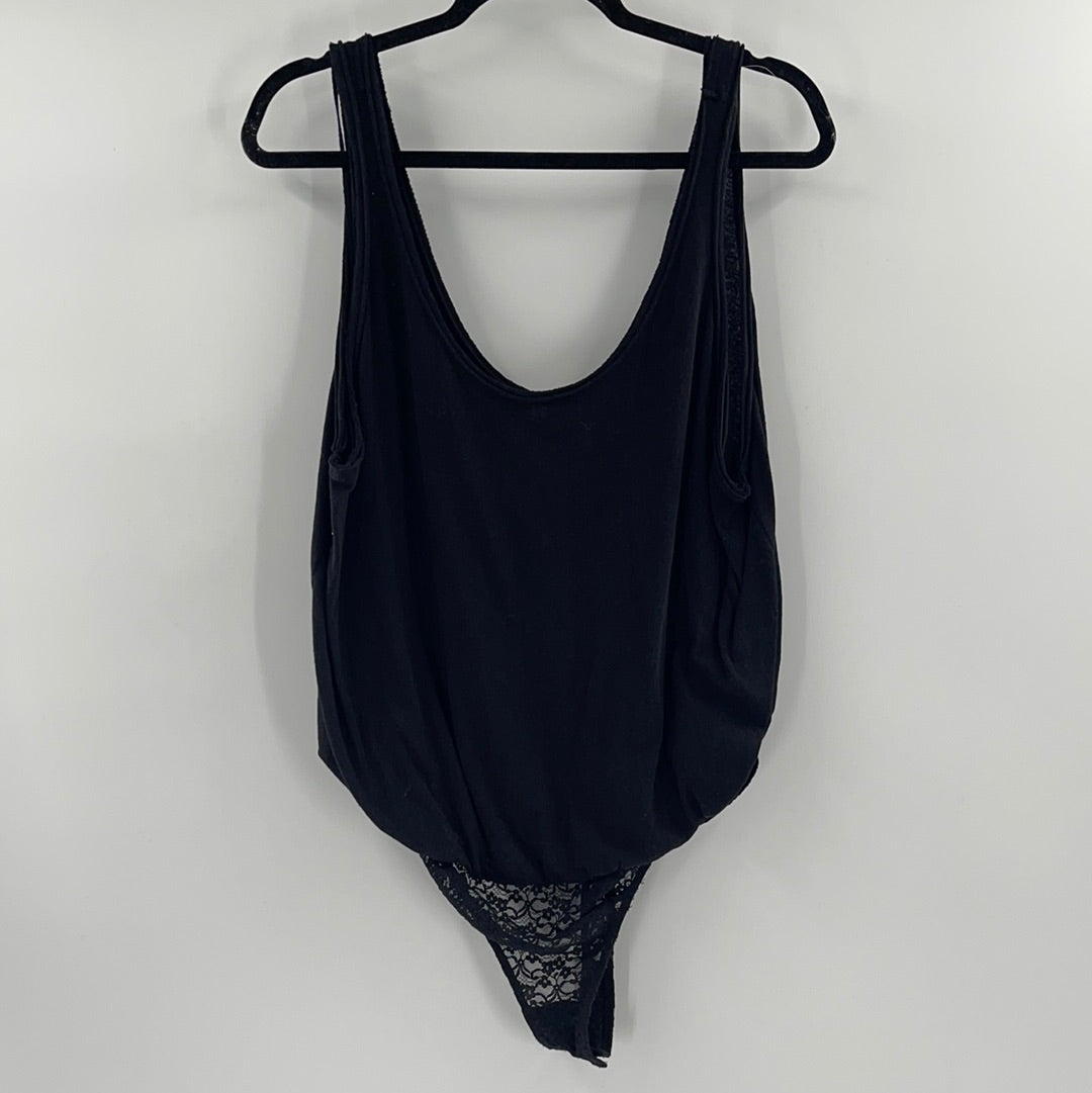 Intimately Free People Black Jersey Bodysuit (M)