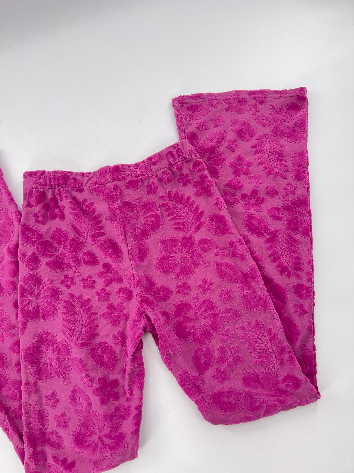 Urban Outfitters Purple/Pink Raised Chenille Floral Flares (Small)
