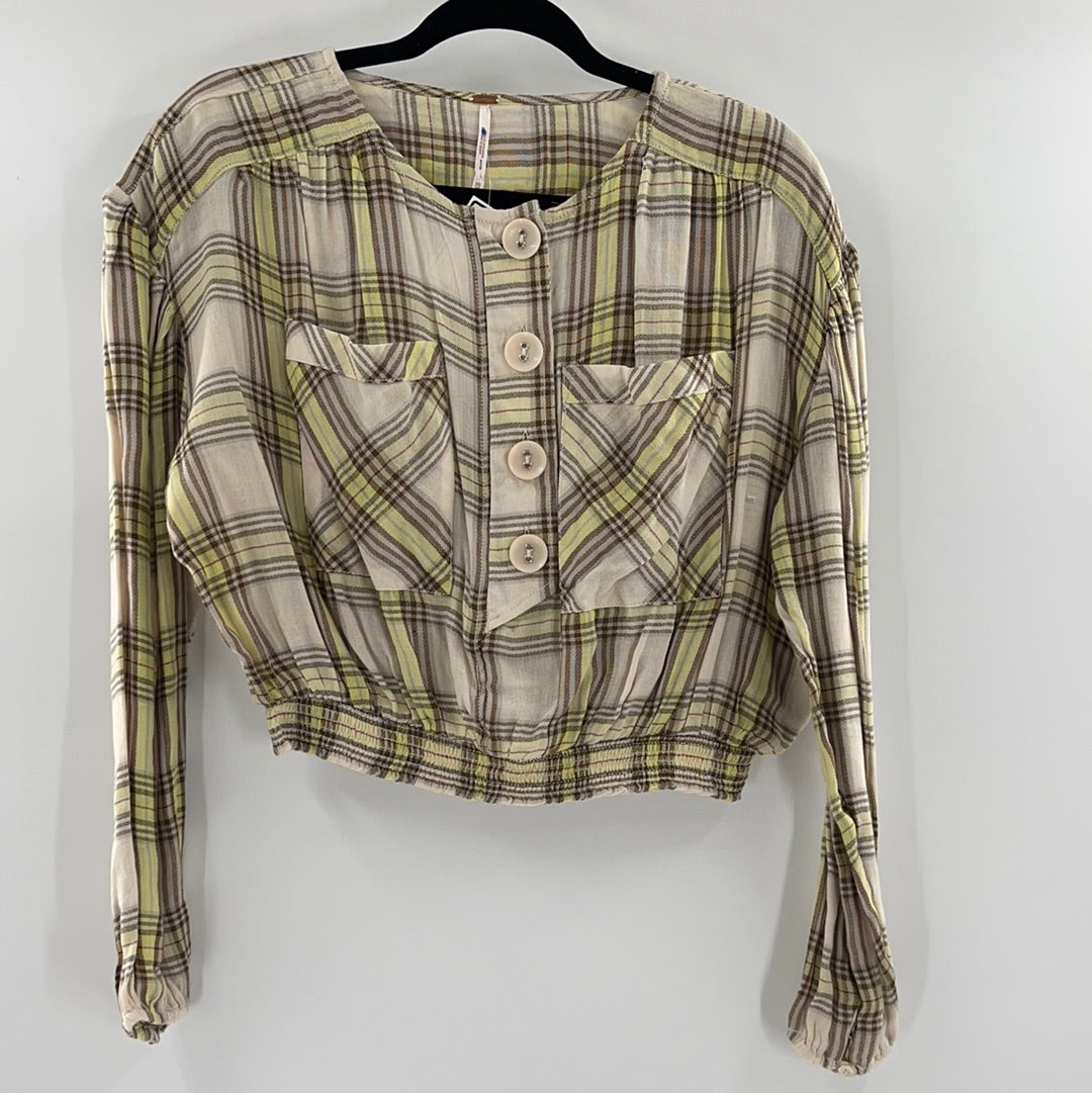 Free People Cropped Flannel (XS)