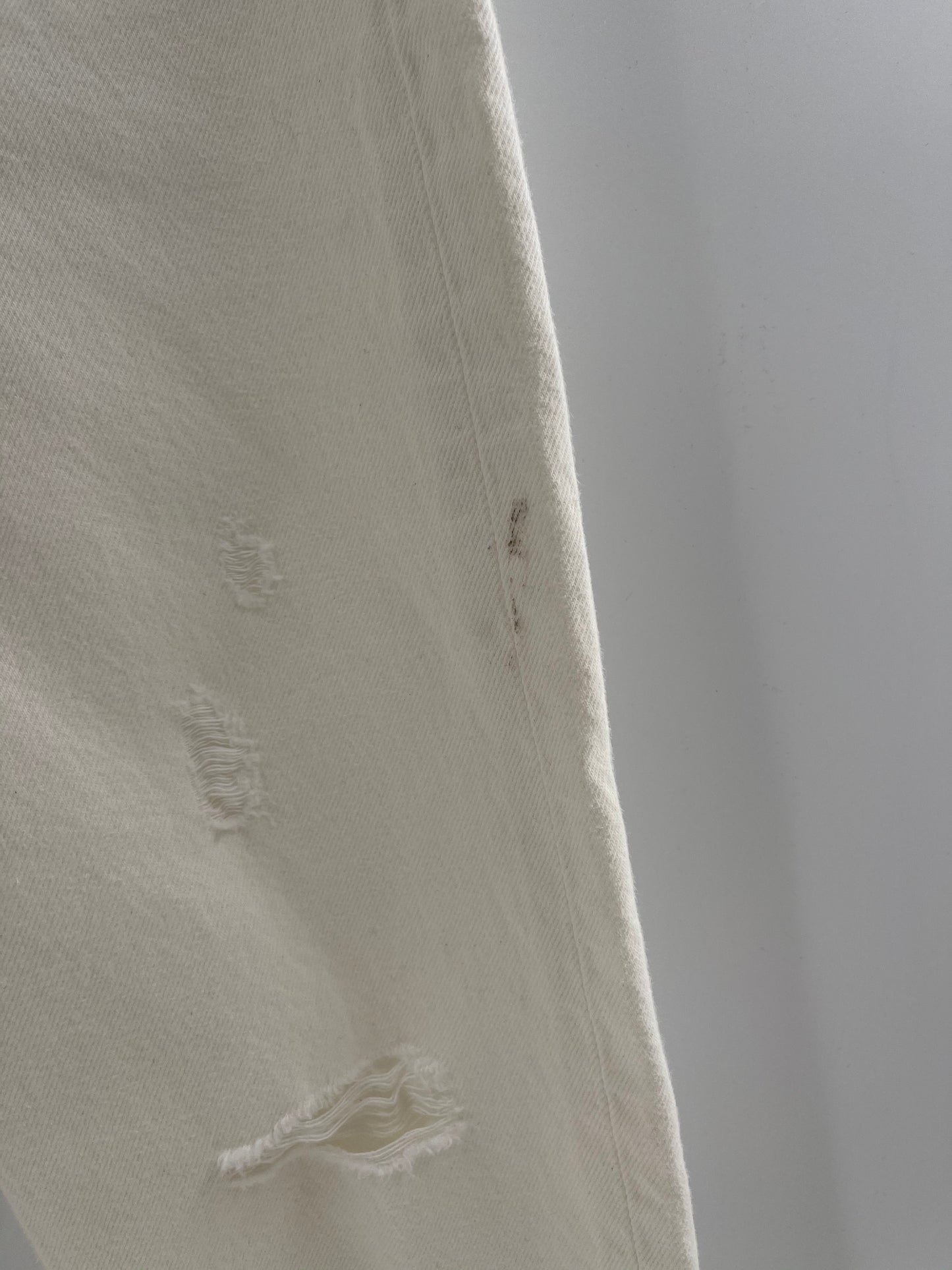 Levi Strauss 501’s White Ripped Jeans (Size S)