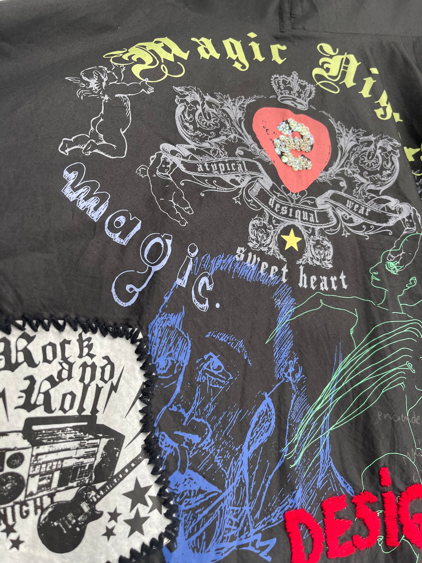 Deesigual - Punk Rock Embroidered Vintage Skirt (Size 36)