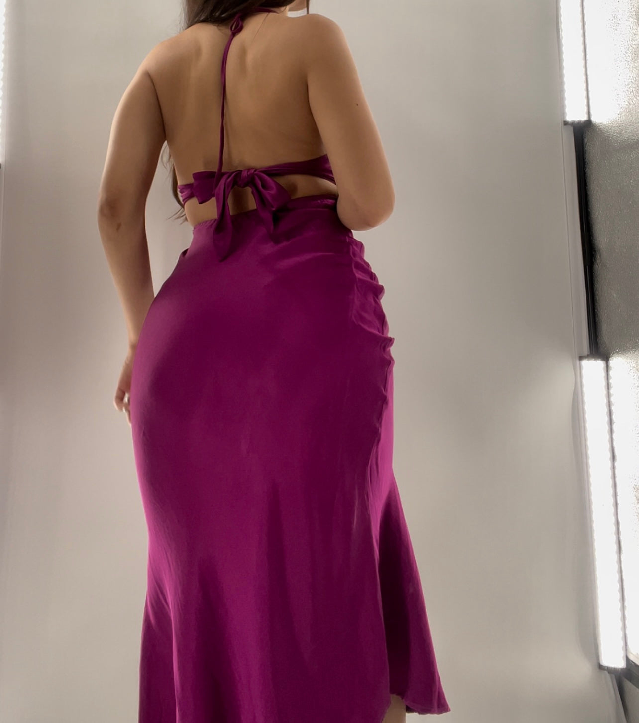 Rays for Days Silky Plum Toned MIDI (XS)