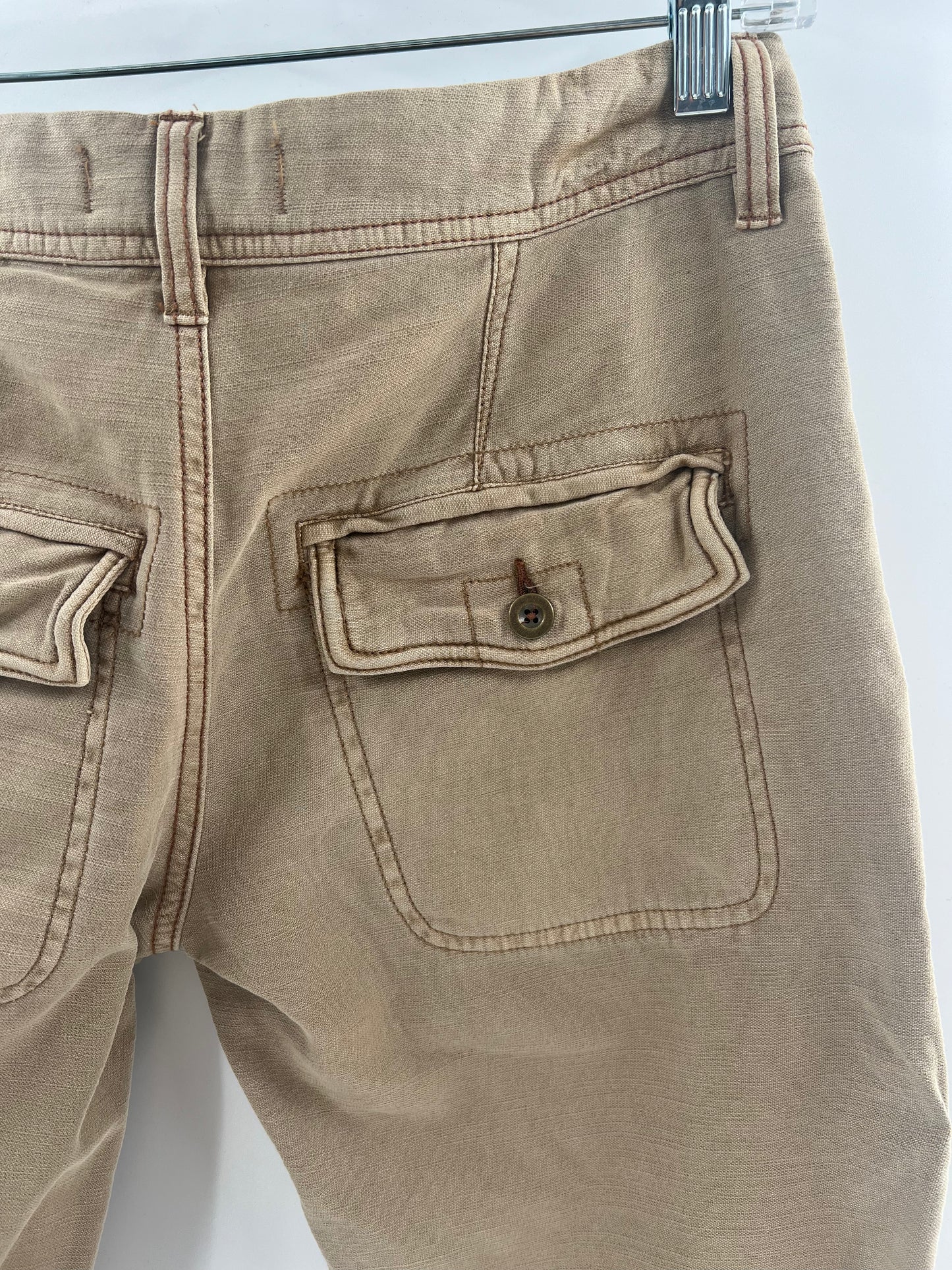 Free People Beige Patchwork Pants (Size 24)