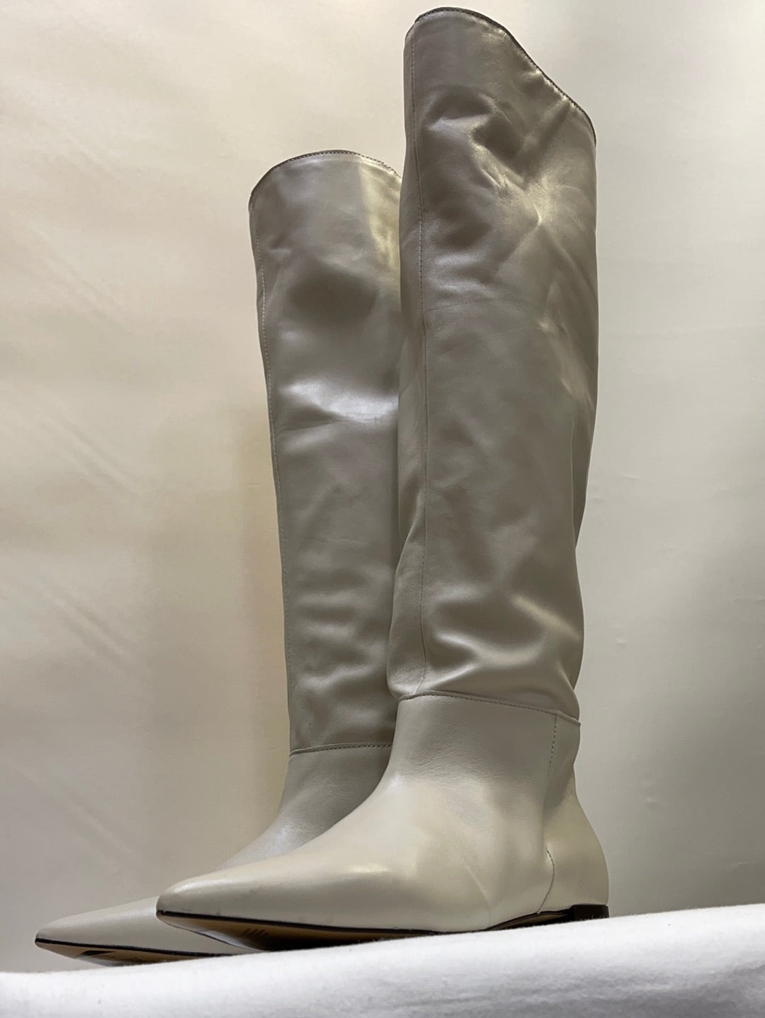 Free People Pointed White Mid-Calf Boot