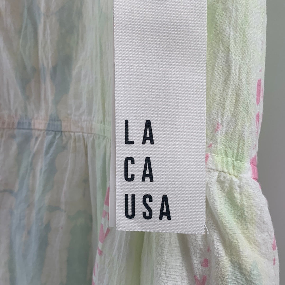 Lá causa - Anthropologie Pastel Tie Dye With Buttons and Ruffle Details Maxi Dress (Size L) - With Tag -