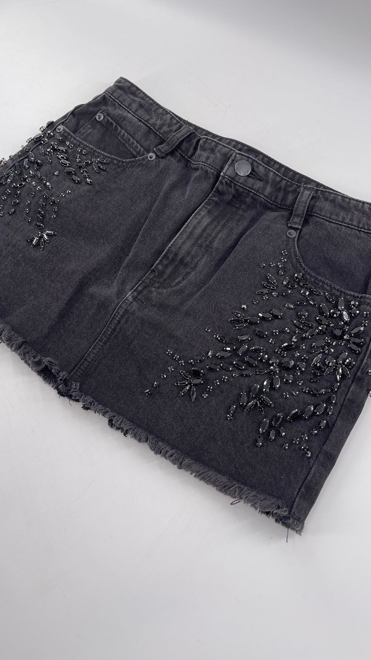 Free People Crystal Beaded Mini Skirt Size 6