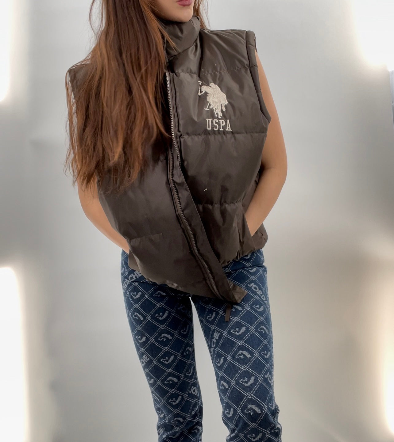 Brown USPA Puffer Vest (XL)