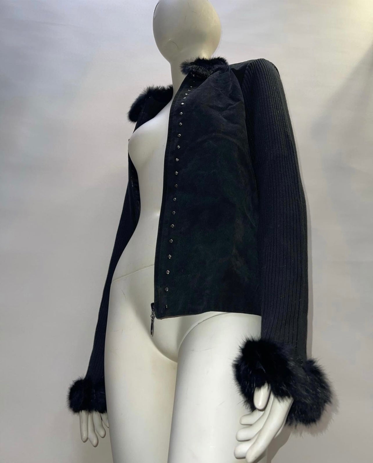 Vintage Jacket with Fur Cuffs + Collar