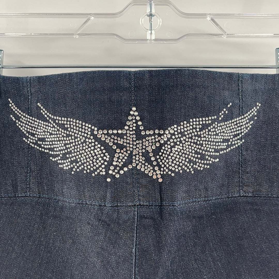 Vintage Wax Jeans with bedazzled back waistline (Sz XL)