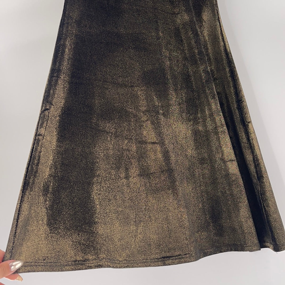 Urban Outfitters - Silence Noise Metallic Gold Velvet Sparkly Dress (Size 2)