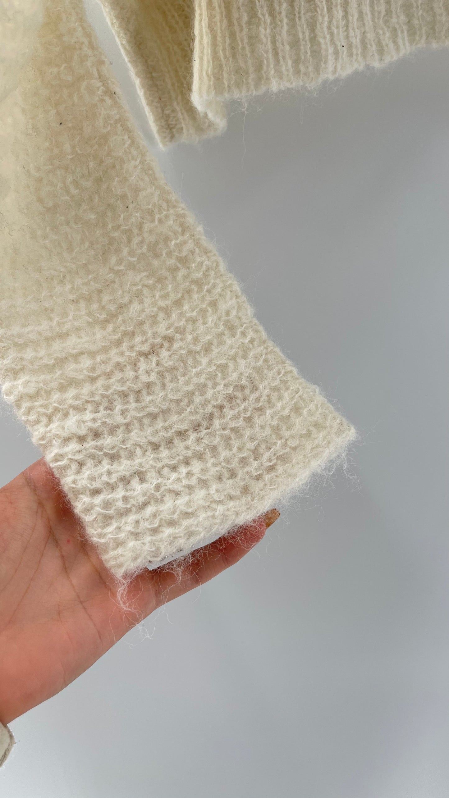 Free People White 89% Alpaca Sweater (XS)