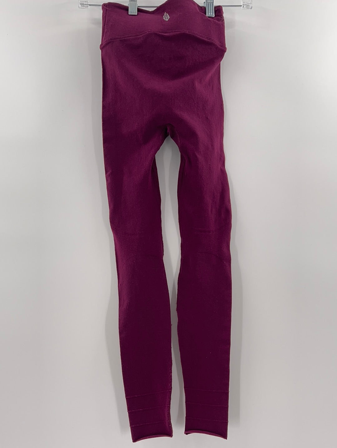 Free People Movement Dark Pink Self-Hem Leggings (Size XS)