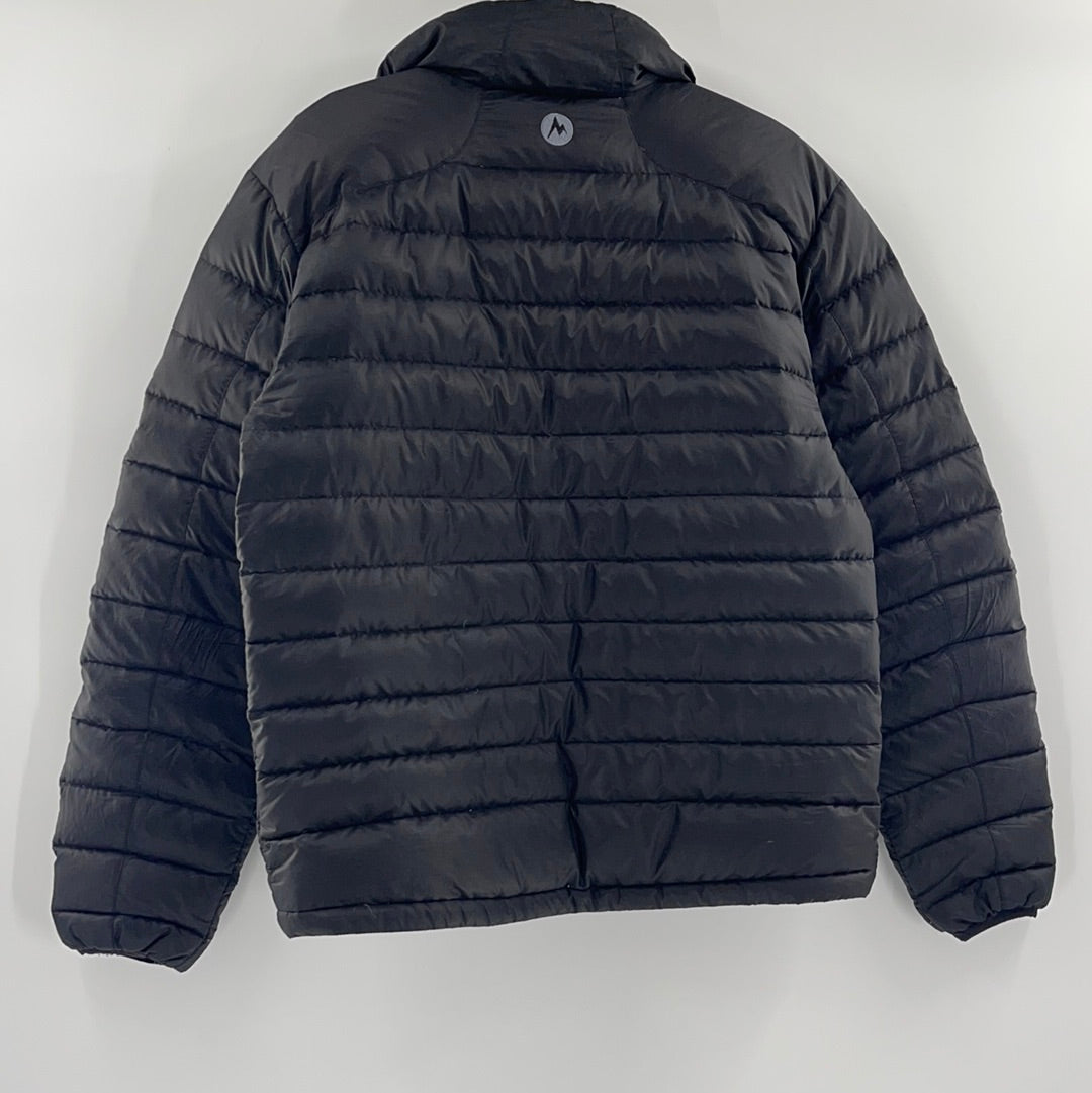 Marmot Black Puffer Jacket Front Zipper (Size M)