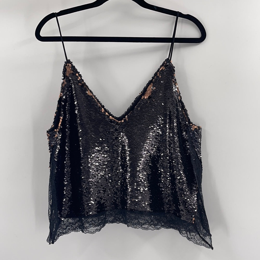 Intimately Free People Black Sequin Tank (S)