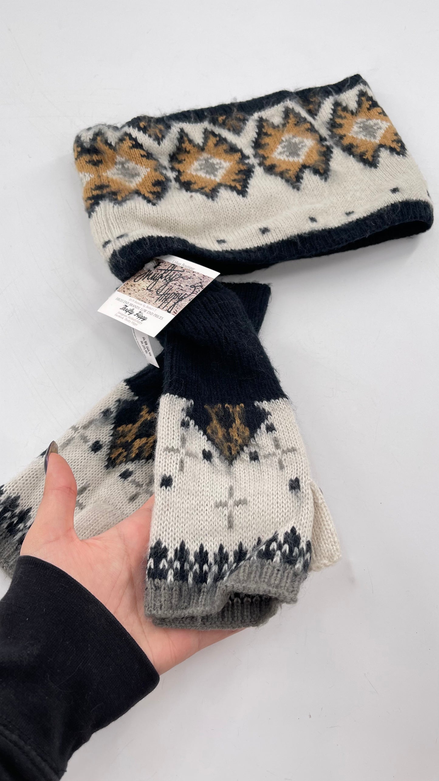 Urban Outfitters Knit Headband and Mitten Set