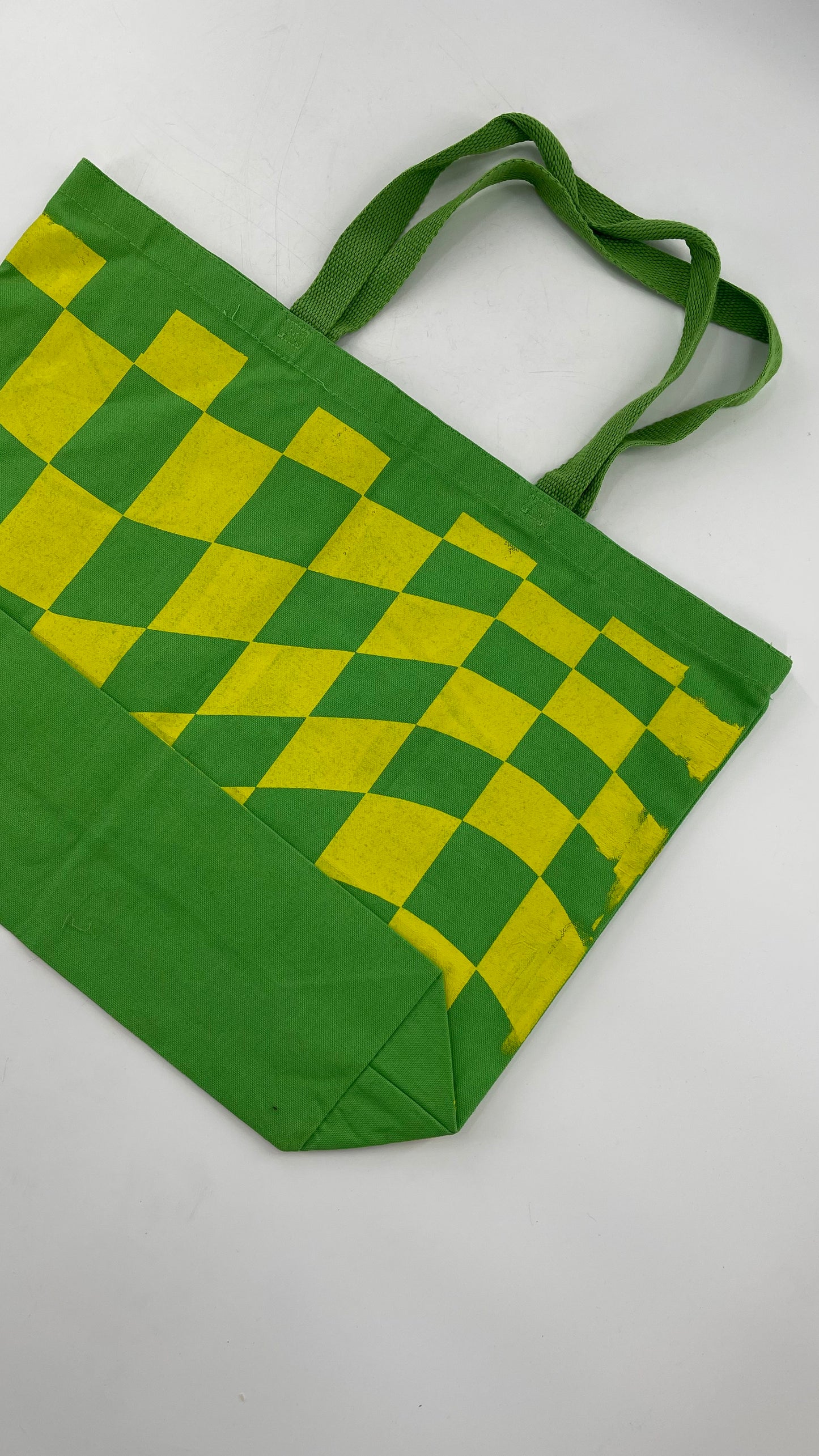 Desert Dreamer Urban Outfitters Checkered Green Canvas Tote