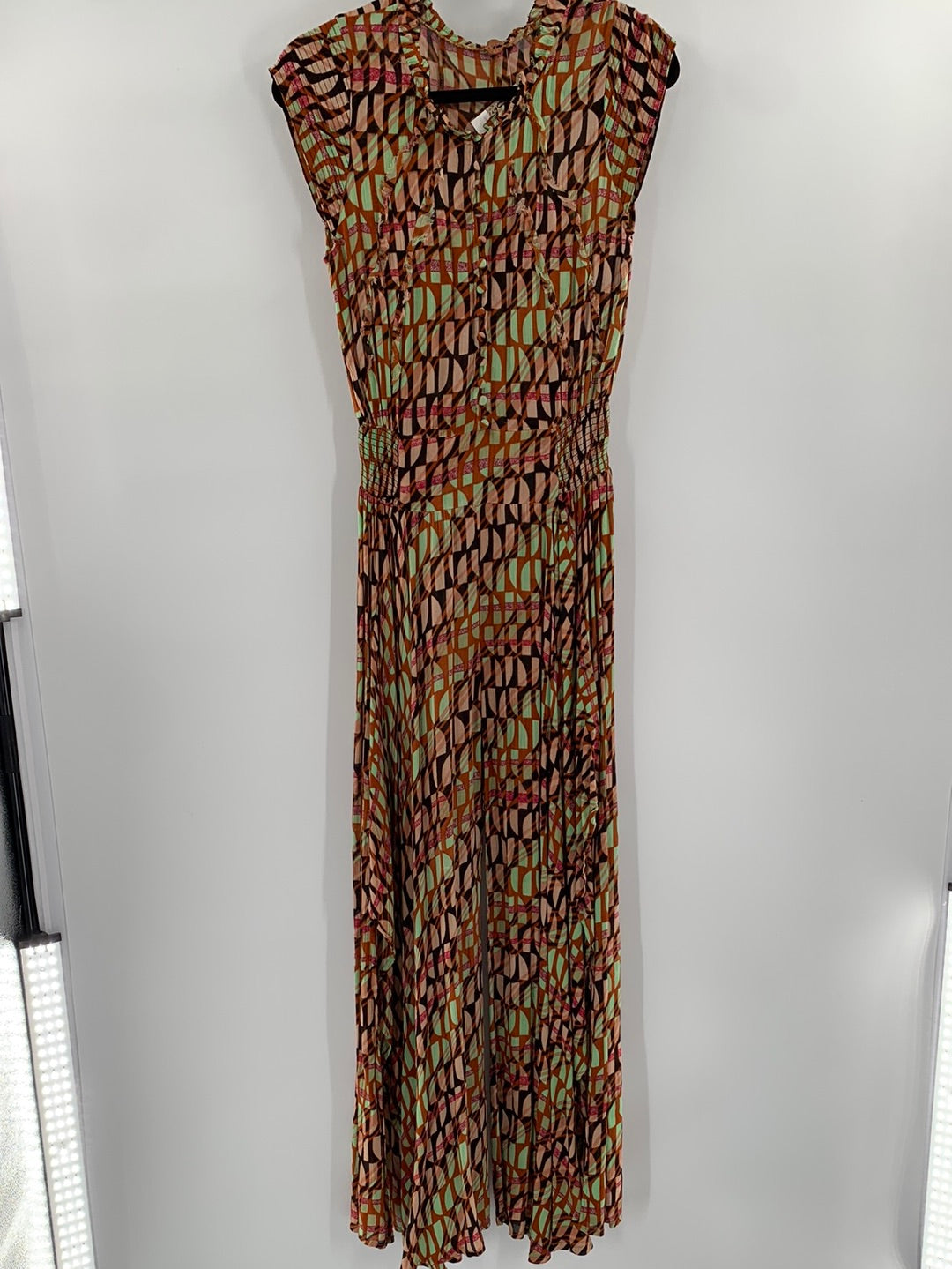 Free People One - Orange + Brown Jumpsuit (Size XS)