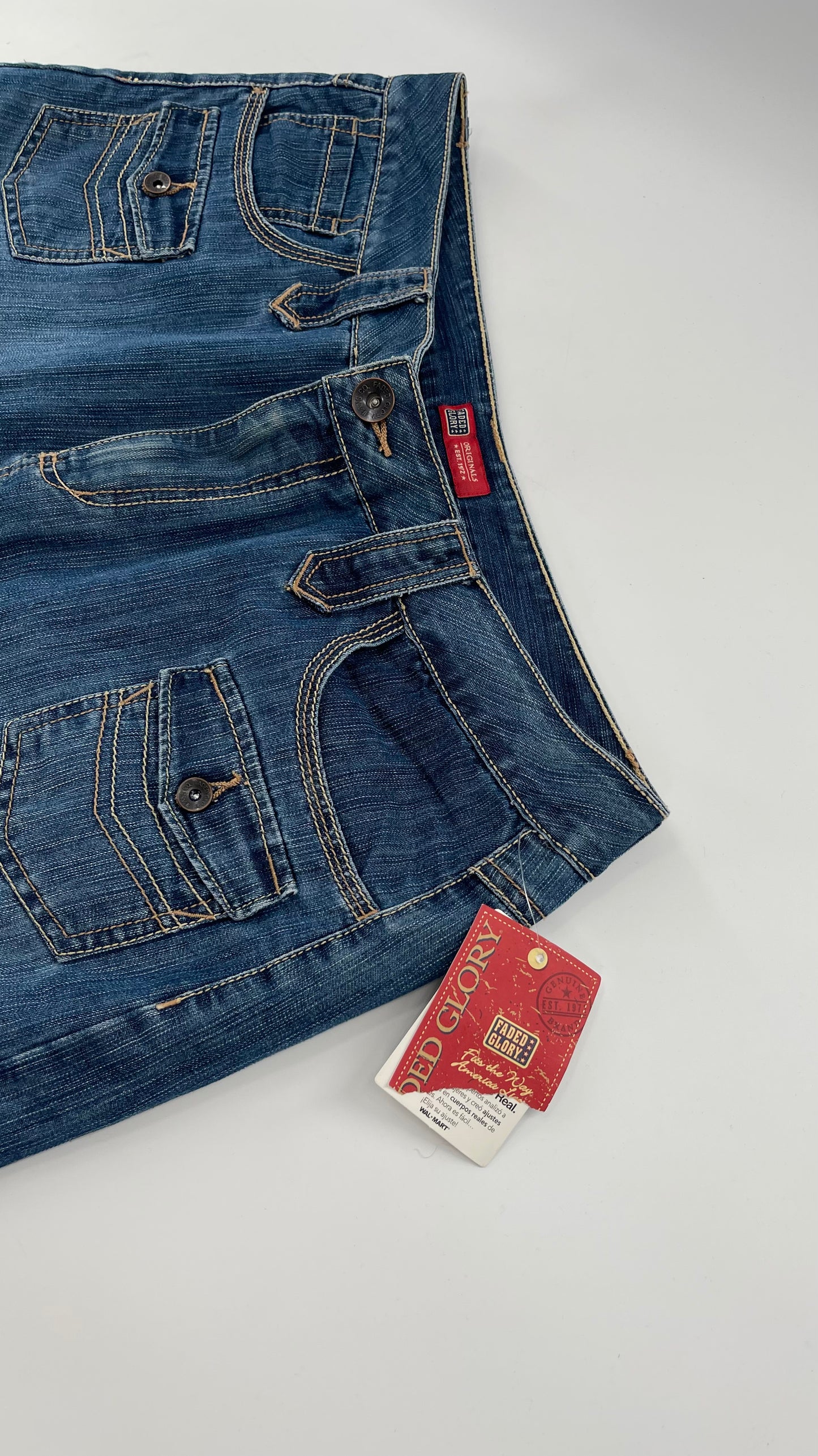 Deadstock Vintage Faded Glory Denim Mini Skirt (14)