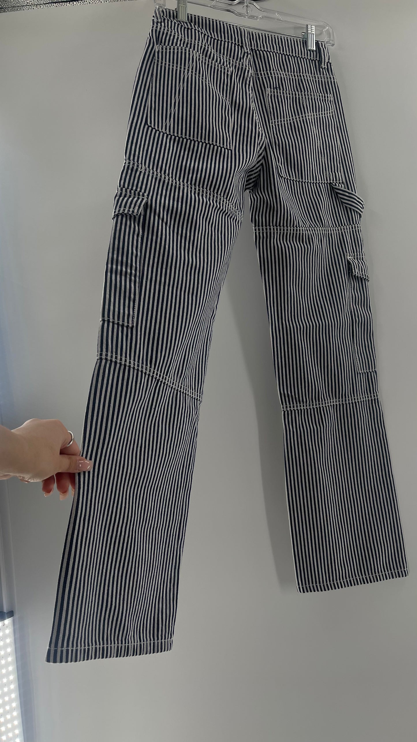 Edikted Stripe Out Cargos with Tags Attached (XS)