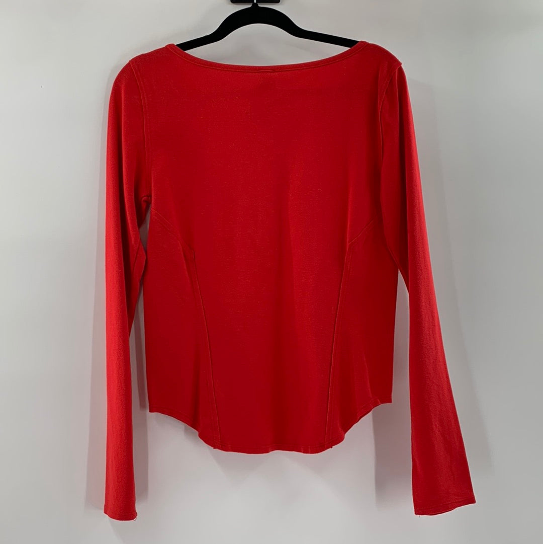 Free people Red lace up long sleeve (M)
