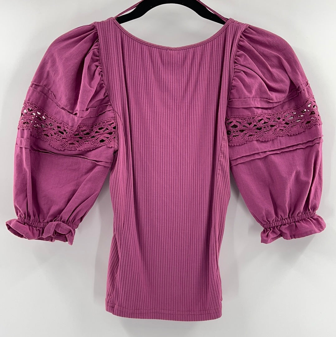 Free People Purple Puff Sleeve (XS)