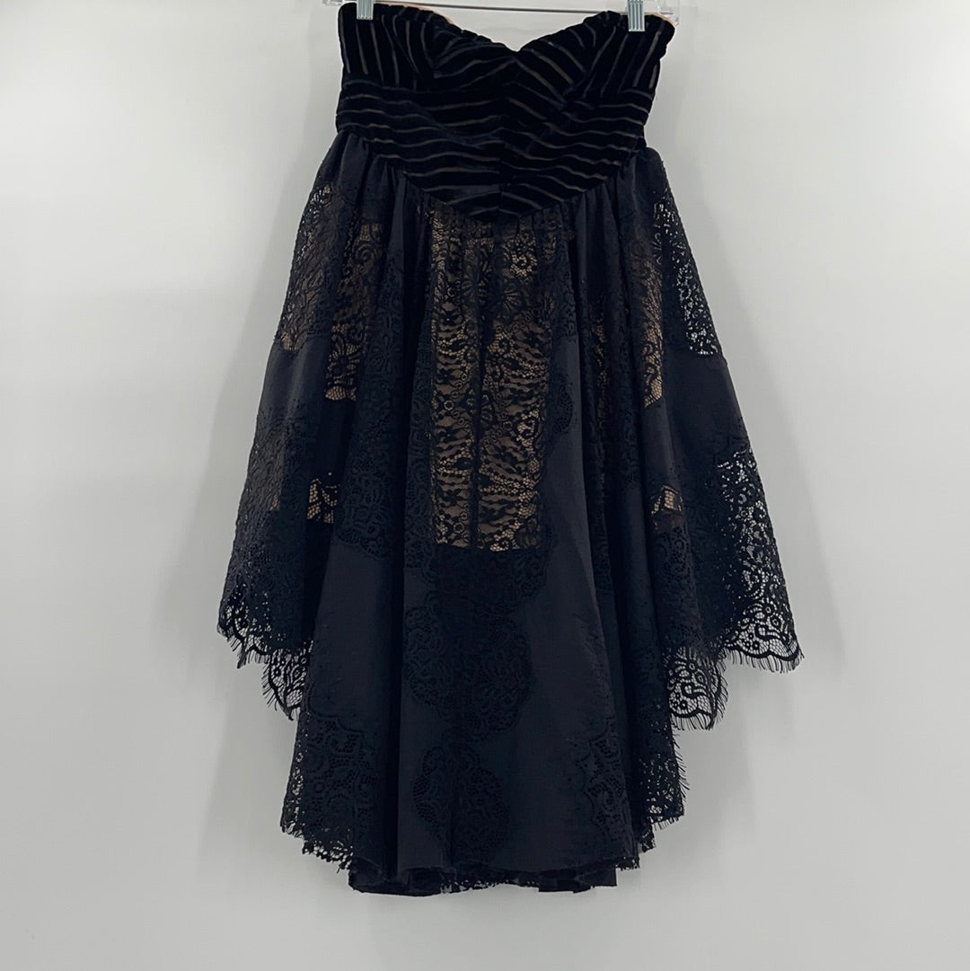Free People Velvet + Lace Black Dress (0)