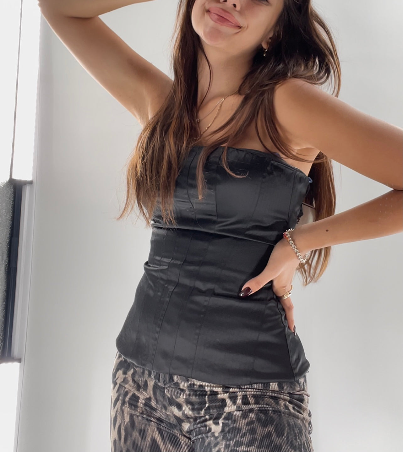 The Limited Black Satin Corset (S)