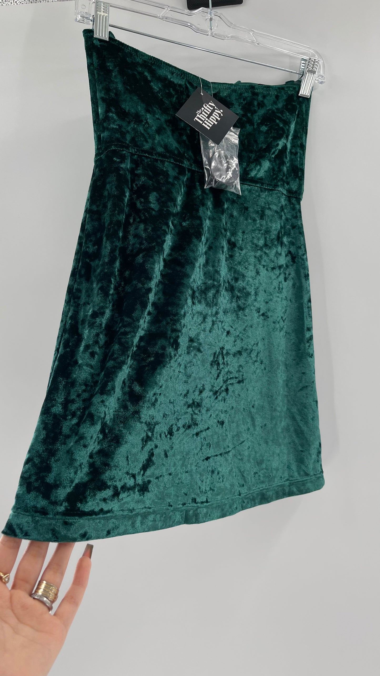 Emerald Green Urban Outfitters Zip Front Corset Dress (Small)