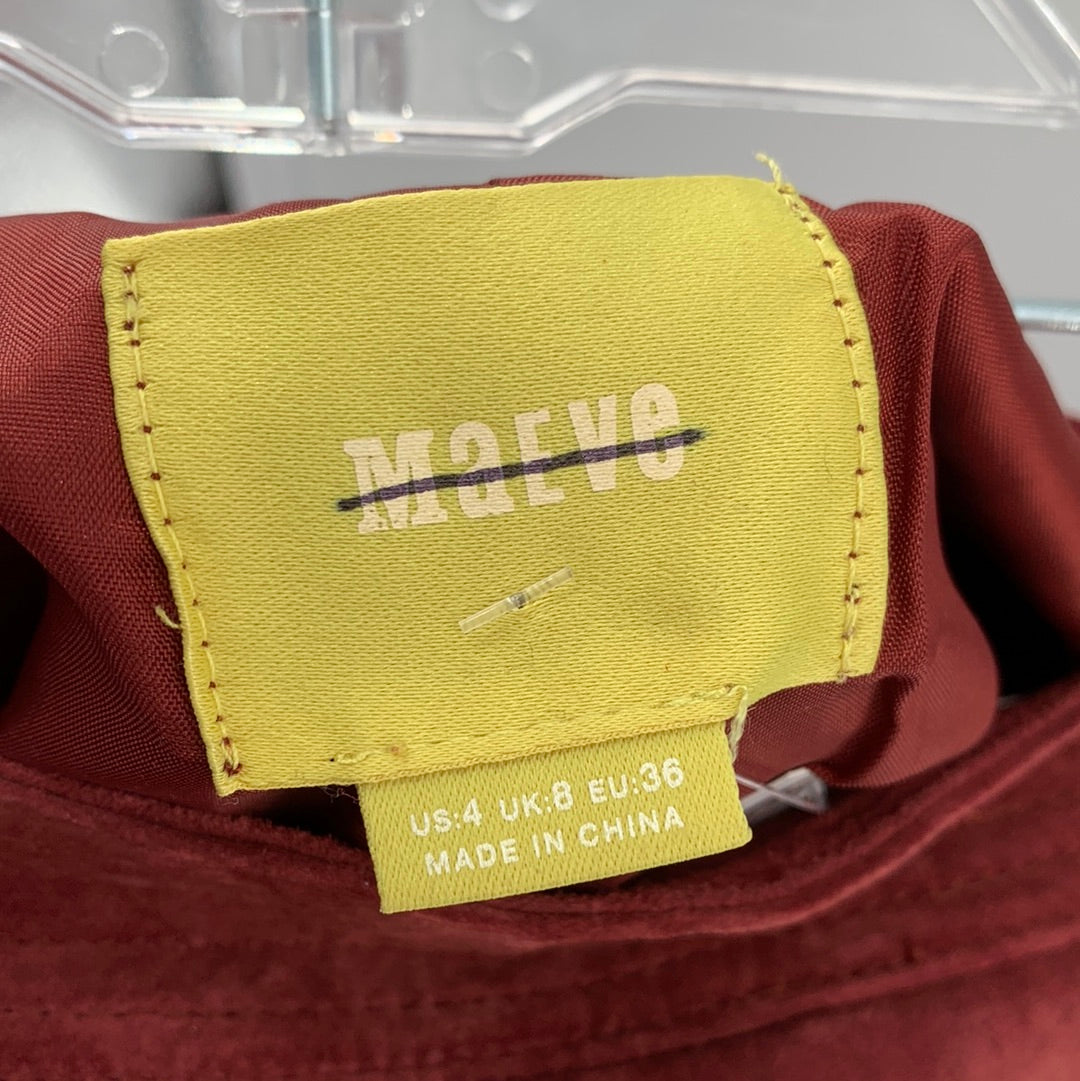 Maeve Muted Fuschia Suede Skirt