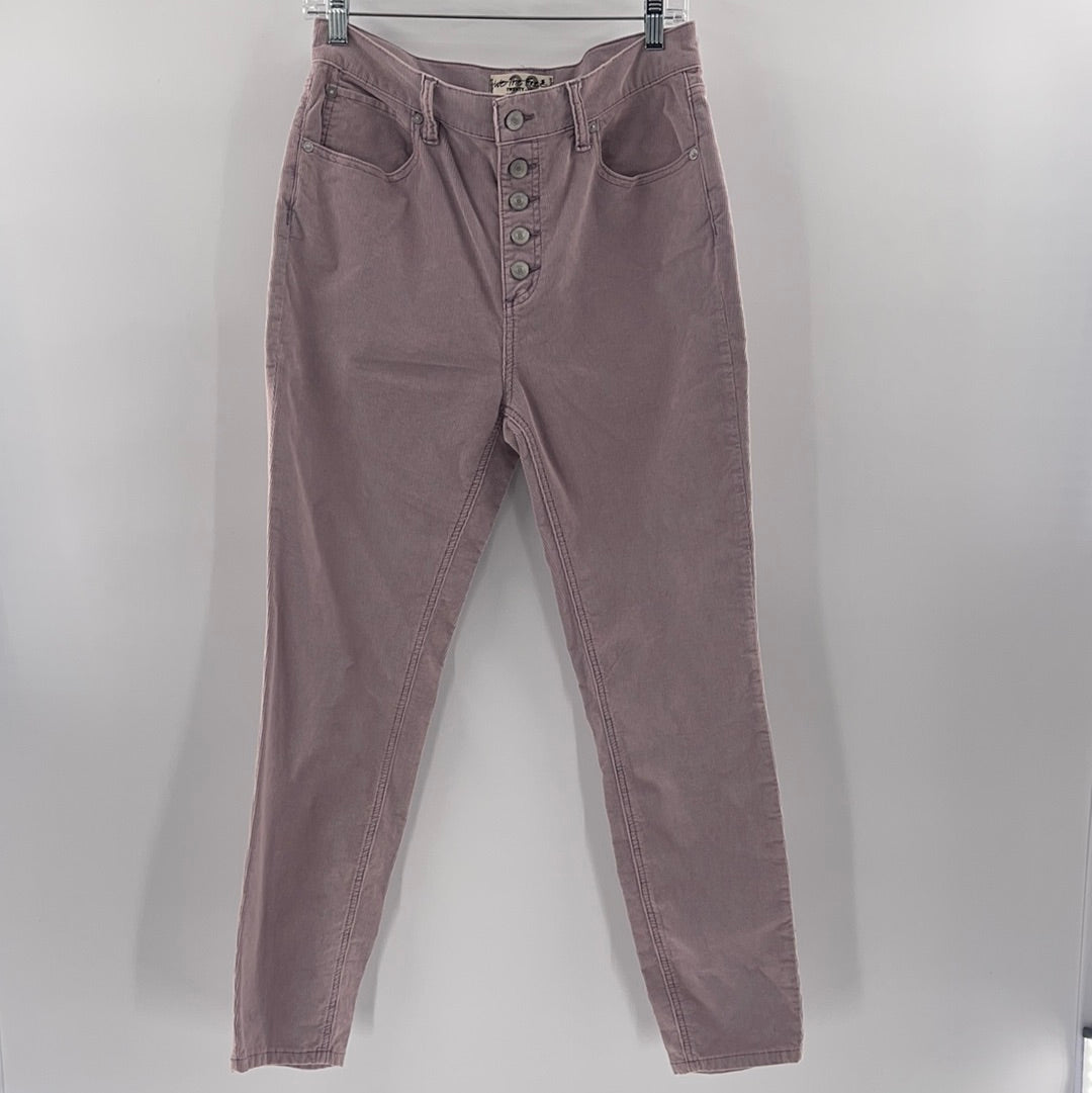 Free People Lilac Button Up Corduroy Jeans (Size 29)