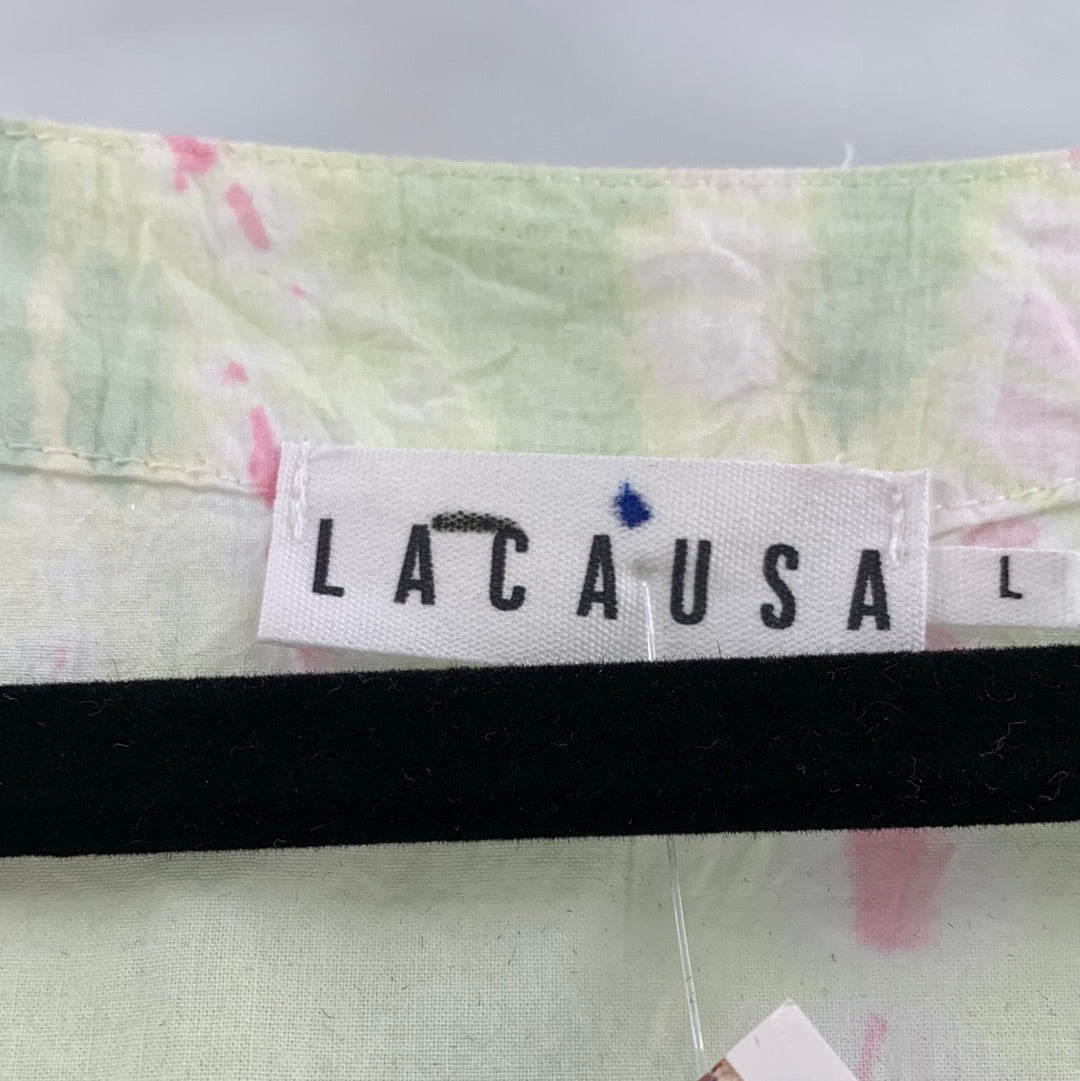 Lá causa - Anthropologie Pastel Tie Dye With Buttons and Ruffle Details Maxi Dress (Size L) - With Tag -