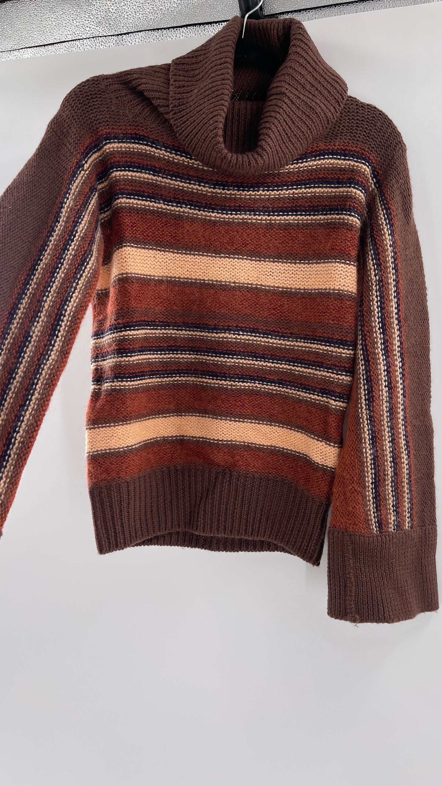 GALMILA Anthropologie Brown Striped Sweater (Medium)