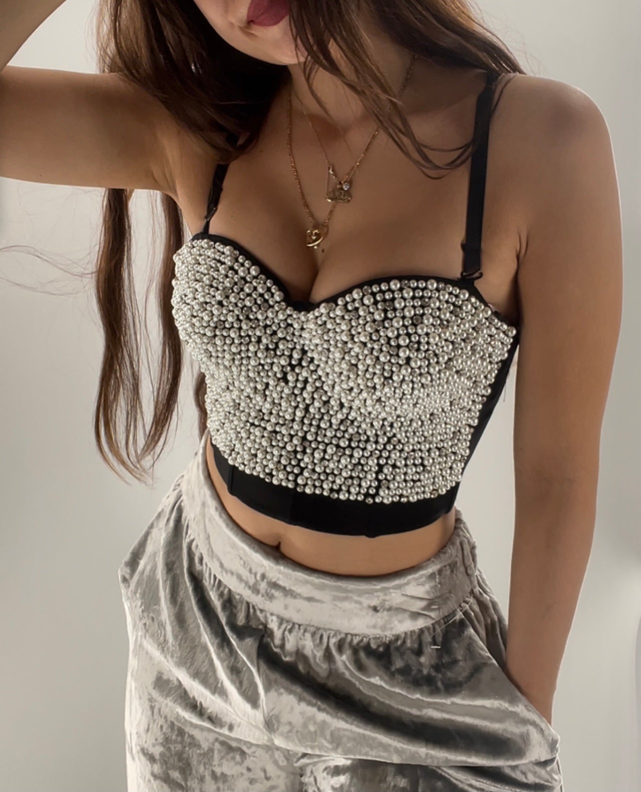 Windsor Pearl/Crystal Bustier Corset (Small)