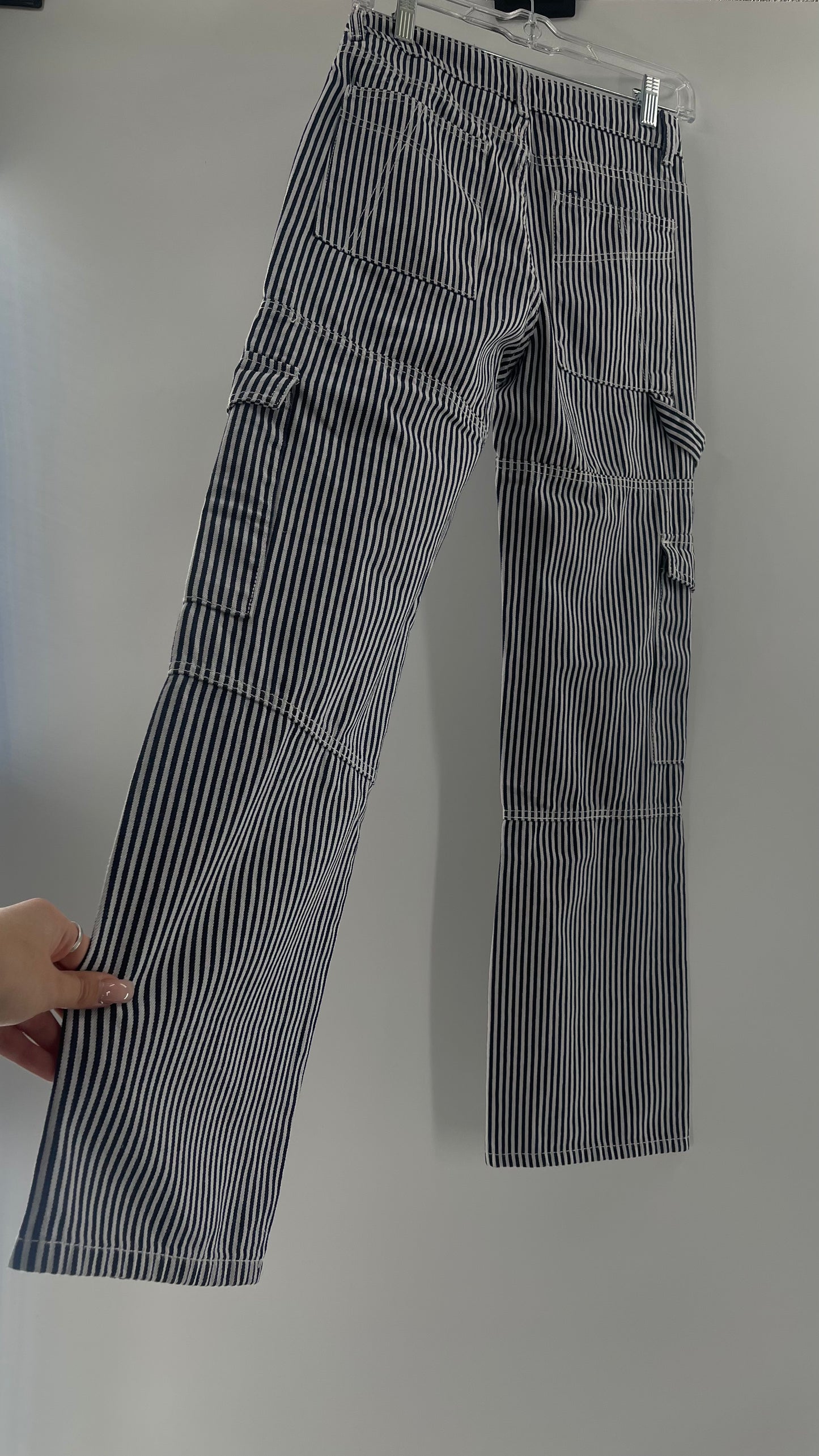 Edikted Stripe Out Cargos with Tags Attached (XS)
