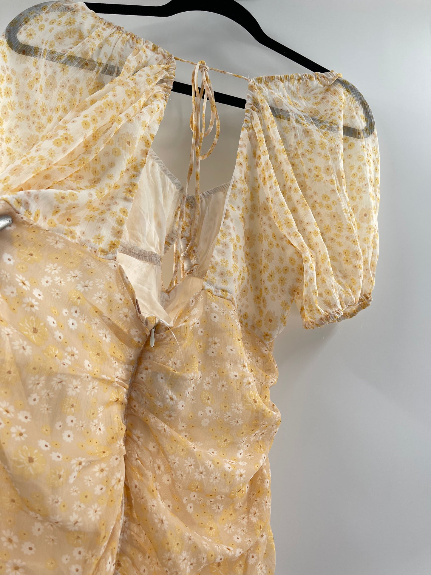 Free People Tessa Ruched Daisy Dress (Large)