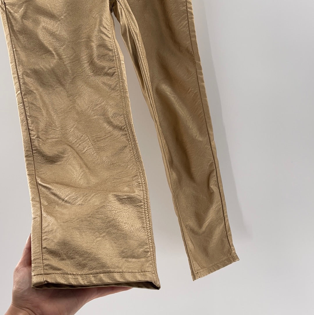 BDG Faux Leather Gold Pants (Sz 27)