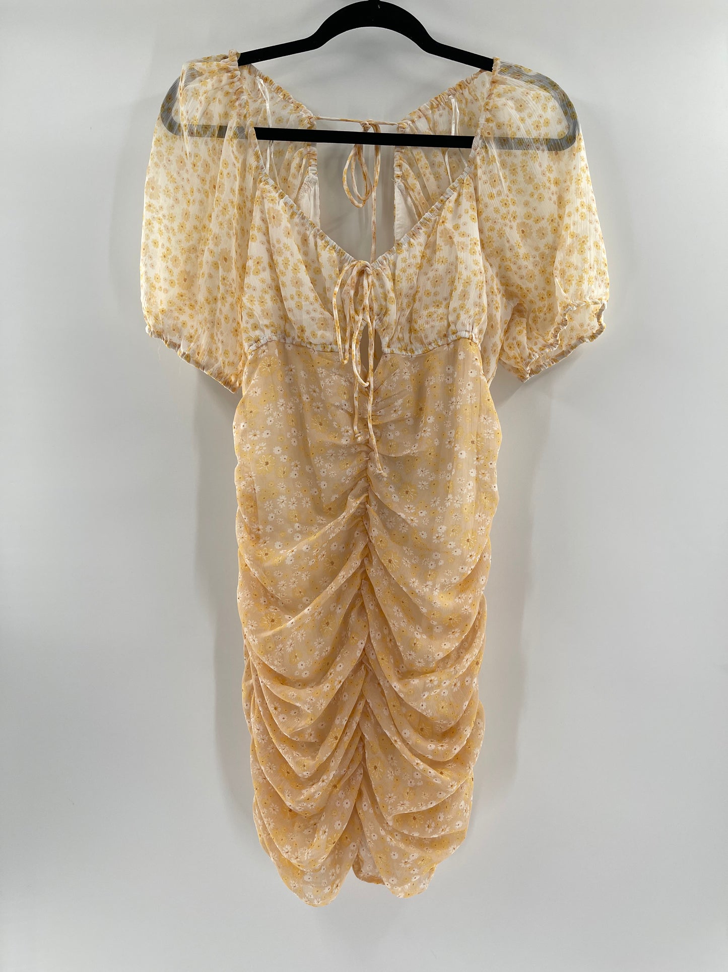 Free People Tessa Ruched Daisy Dress (Large)