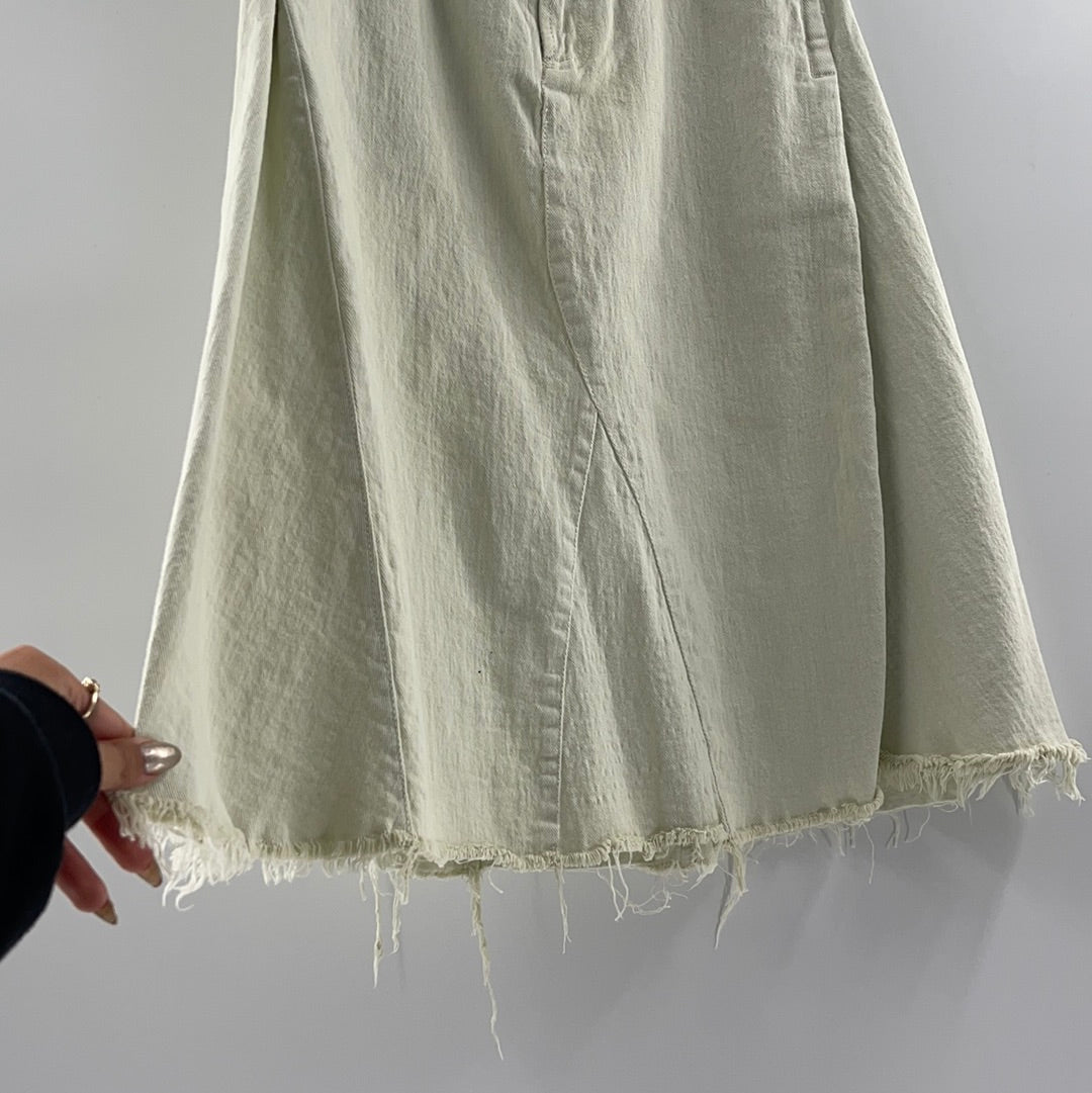 Skirt Free People Light Lime Green Denim ( Size XS)