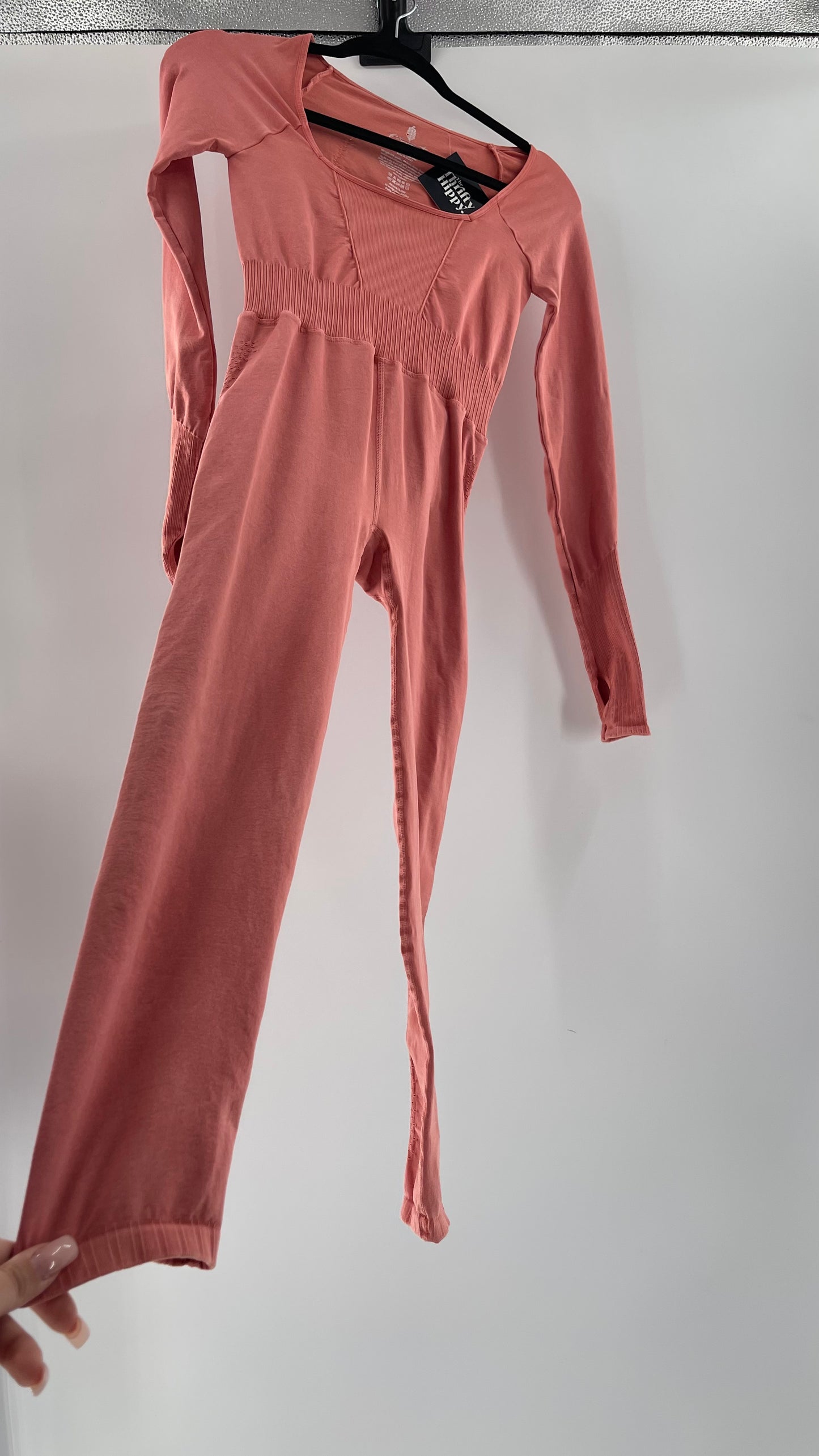 Free People Movement Pink Elastic Good Karma Jumpsuit (M/L)