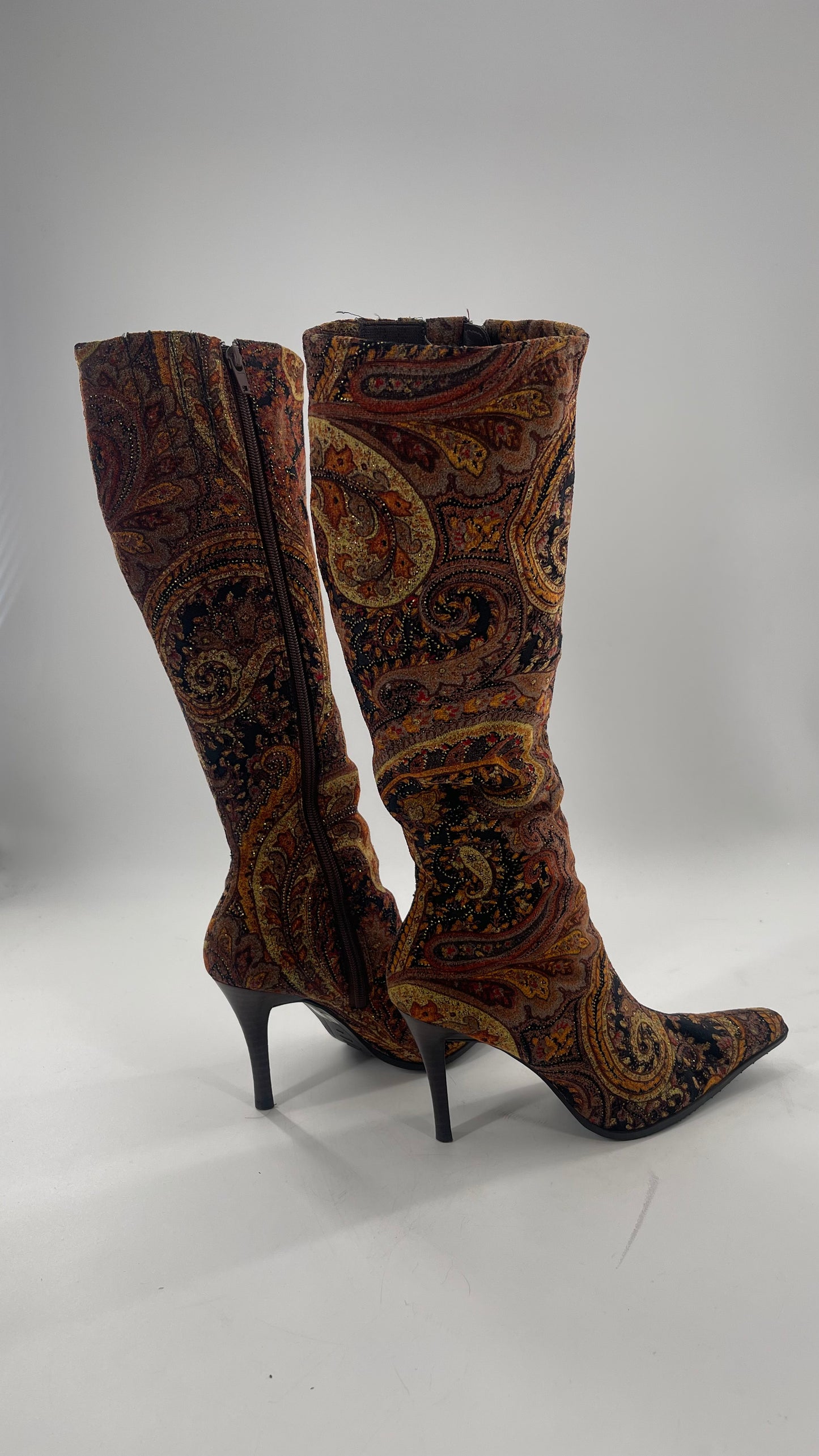 Knee High Tapestry Boots (6.5)
