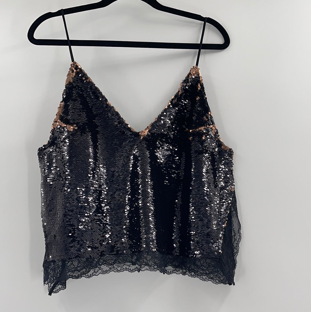 Intimately Free People Black Sequin Tank (S)