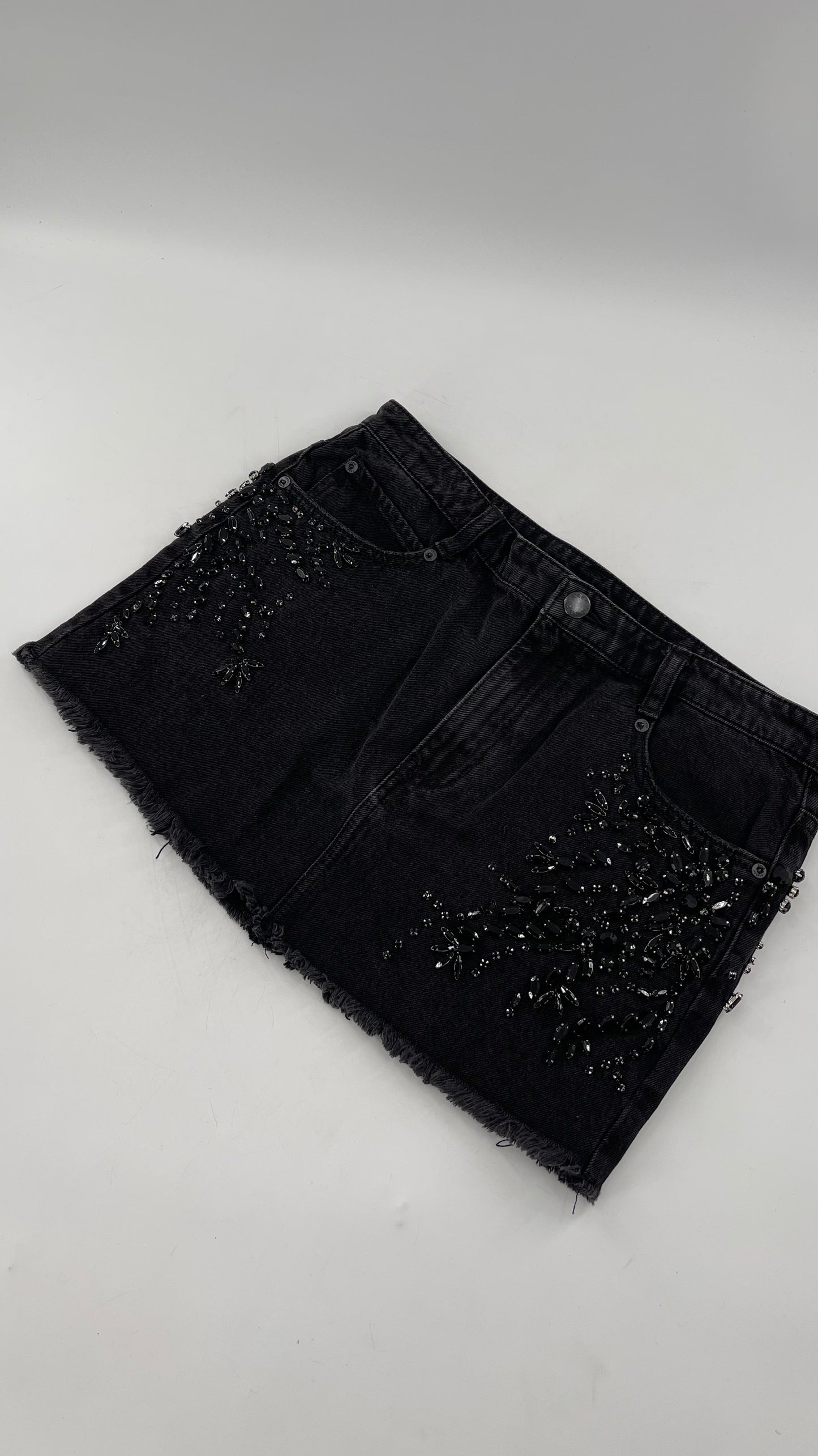 Free People Crystal Beaded Mini Skirt Size 6