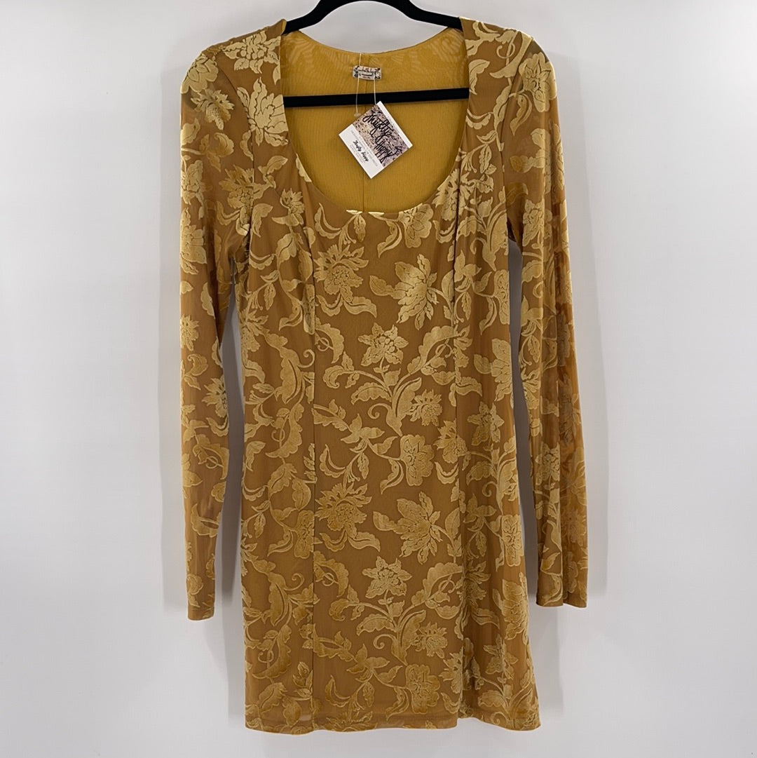 Intimately Free People Yellow Velvet Mini (L)